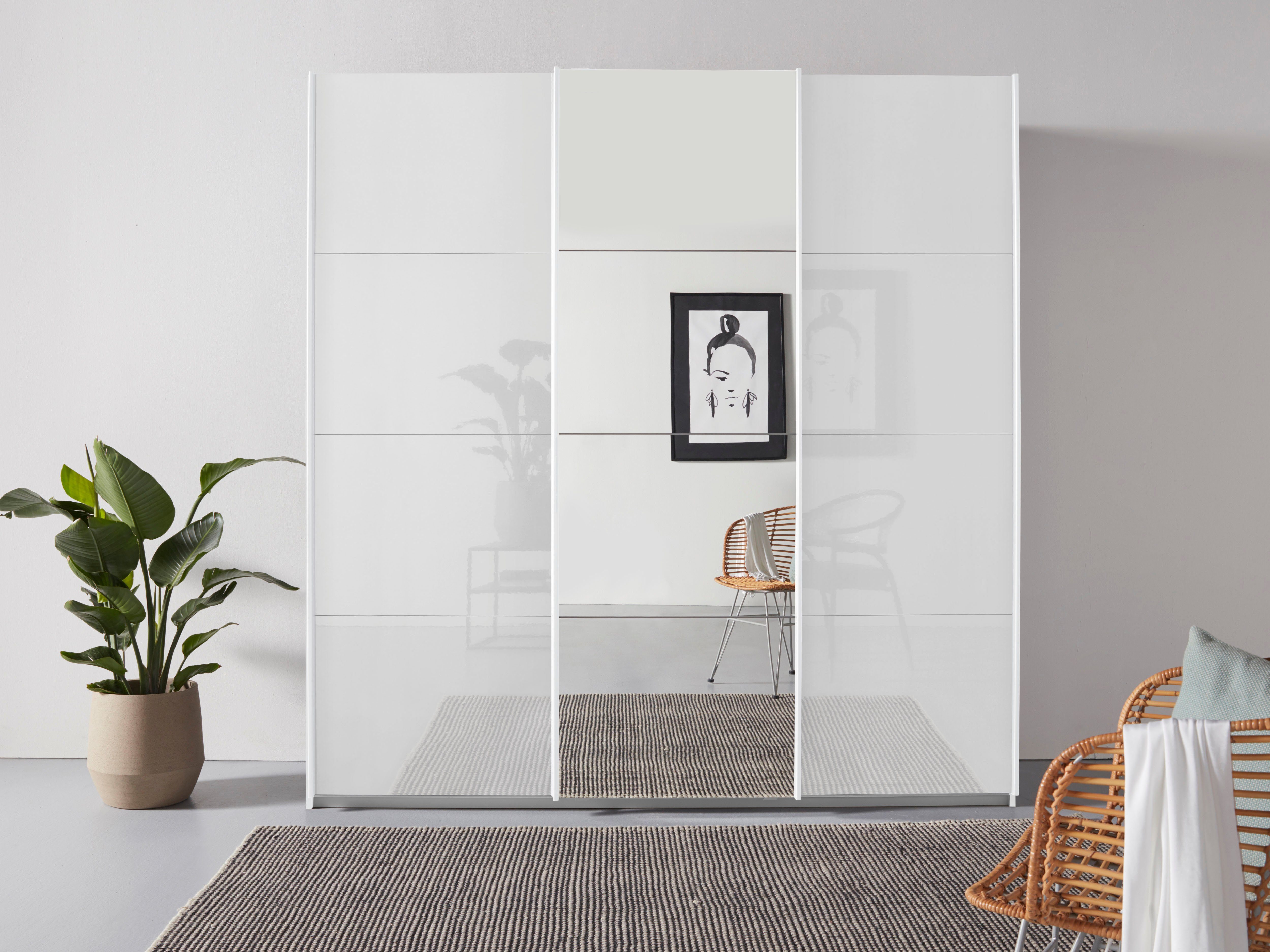 rauch Schwebetürenschrank Kleiderschrank Schrank Garderobe TOPSELLER OTELI inkl. Inneneinteilung (Breiten 203/271/315/360 cm Höhen 210/229 cm) mit 3 Innenschubladen sowie zusätzlichen Einlegeböden MADE IN GERMANY
