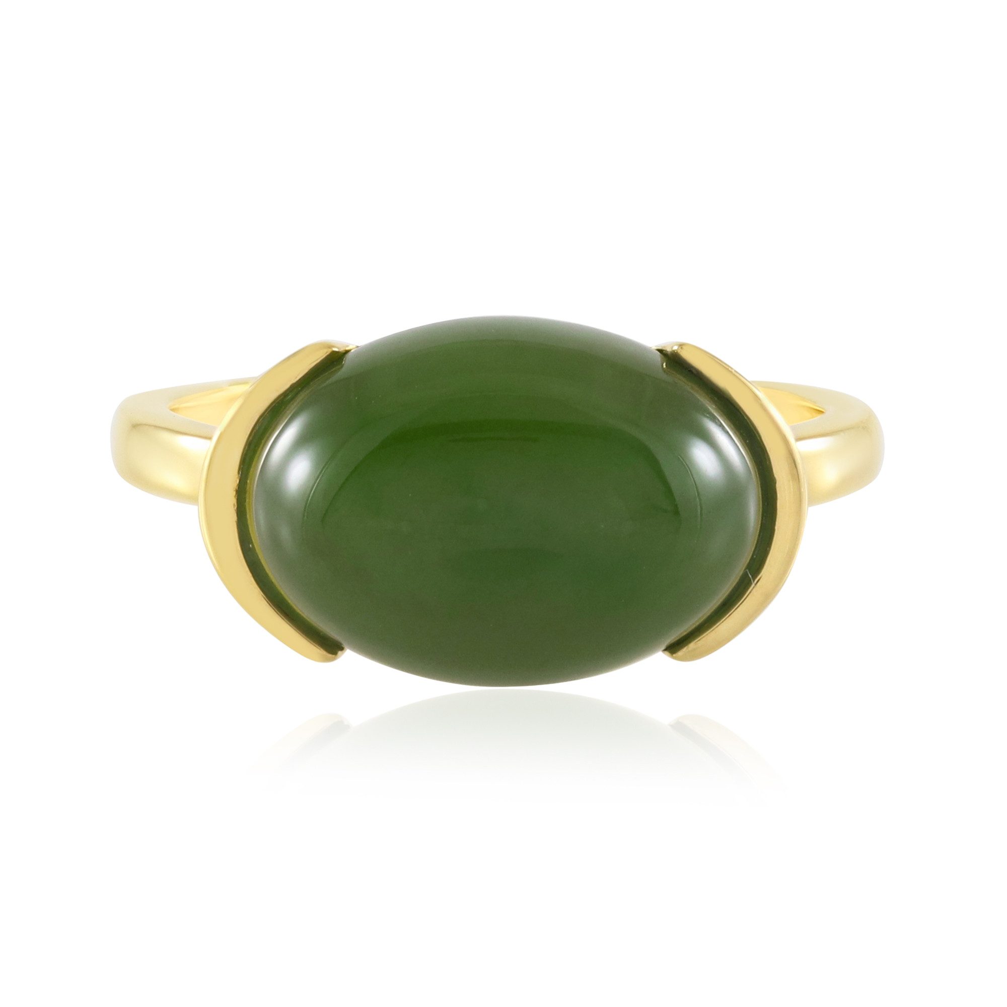 Cavill Solitärring Kanadische Jade Goldplattierter Silberring (1-tlg) günstig online kaufen