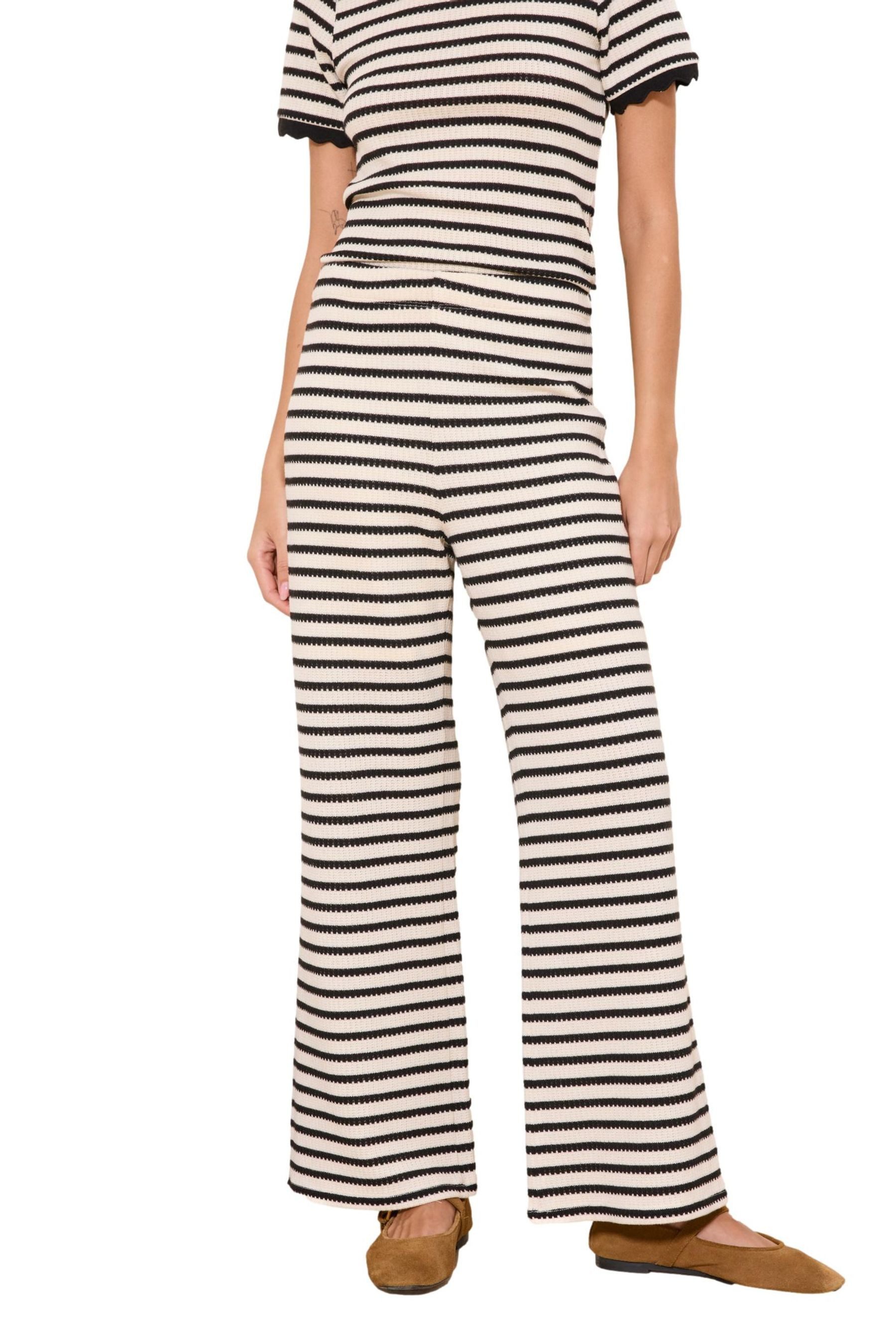 Palazzohose Lipsy Hose in Häkeloptik mit weitem Bein, Regular