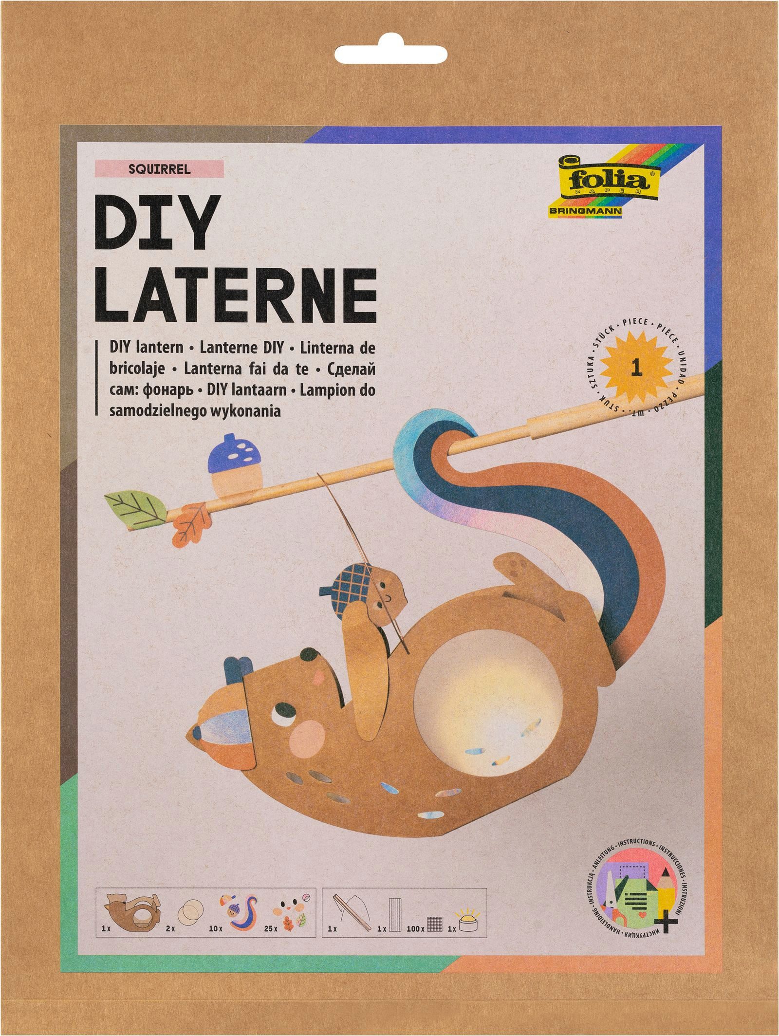 Folia Max Bringmann KG Papierlaterne DIY Laterne - Bastelset mit LED-Licht günstig online kaufen