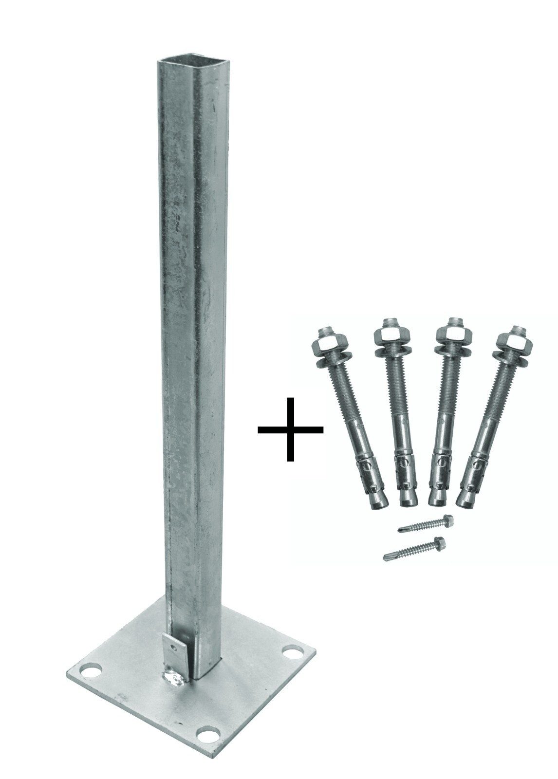 WPC Profi Zaunpfosten Pfostenträger Alupfosten Zaunpfosten für Systemzaun inkl. Dübel, (Träger, 1-St., für Alupfosten)