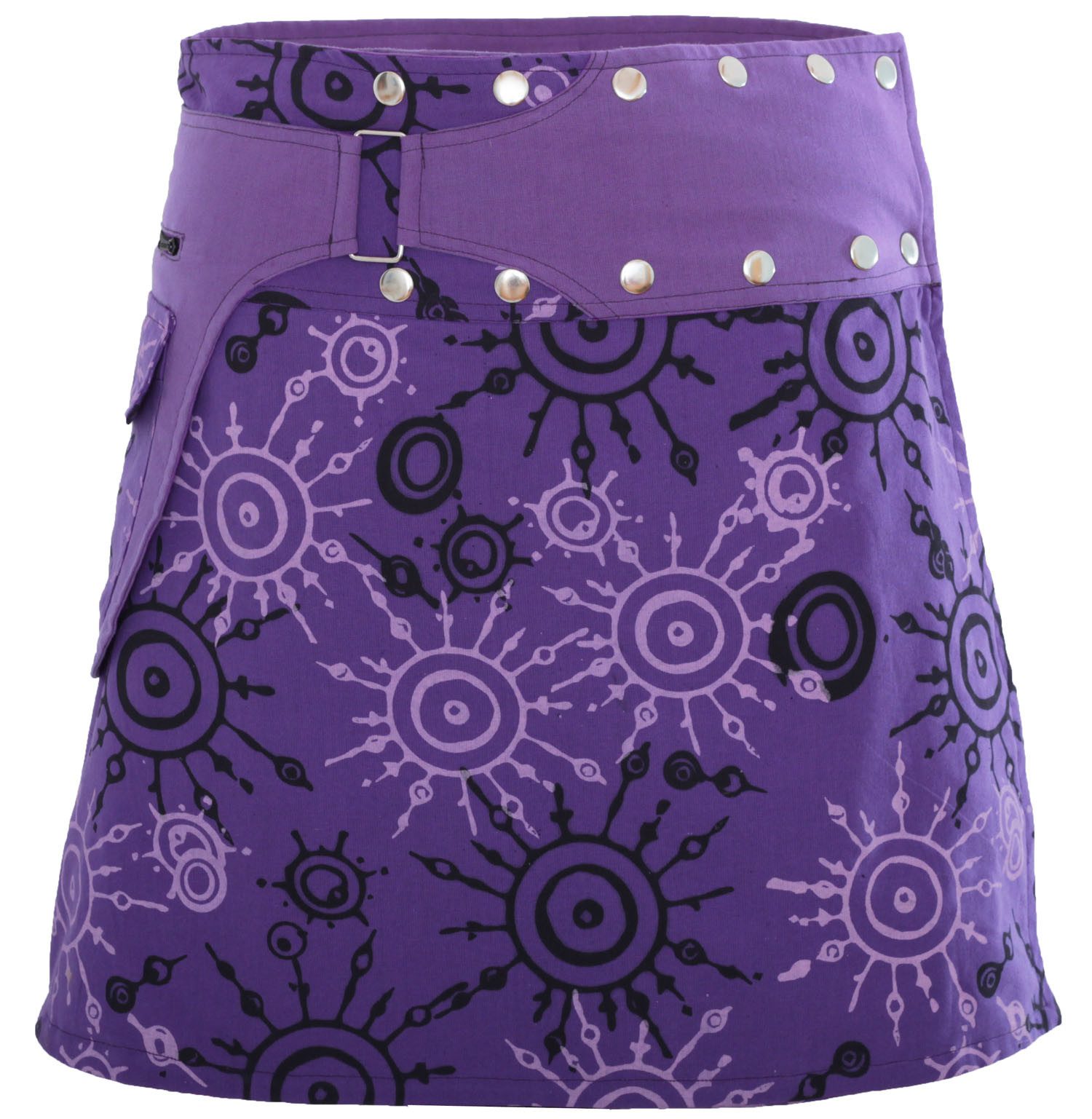 PUREWONDER Wickelrock Auffälliger Wickelrock mit Druckknöpfen, Minirock Nr. günstig online kaufen