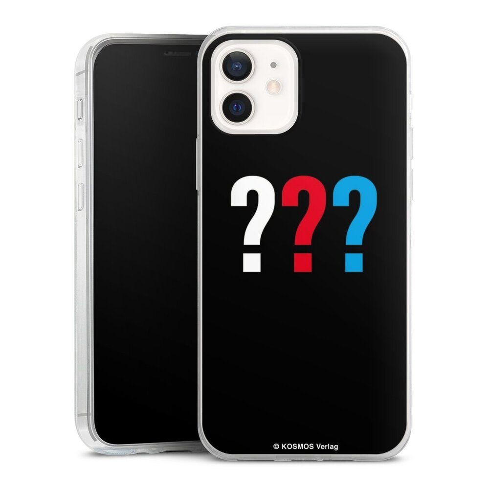 DeinDesign Handyhülle Die drei ??? Logo Offizielles Lizenzprodukt Drei Fragezeichen Logo, Apple iPhone 12 Slim Case Silikon Hülle Ultra Dünn Schutzhülle