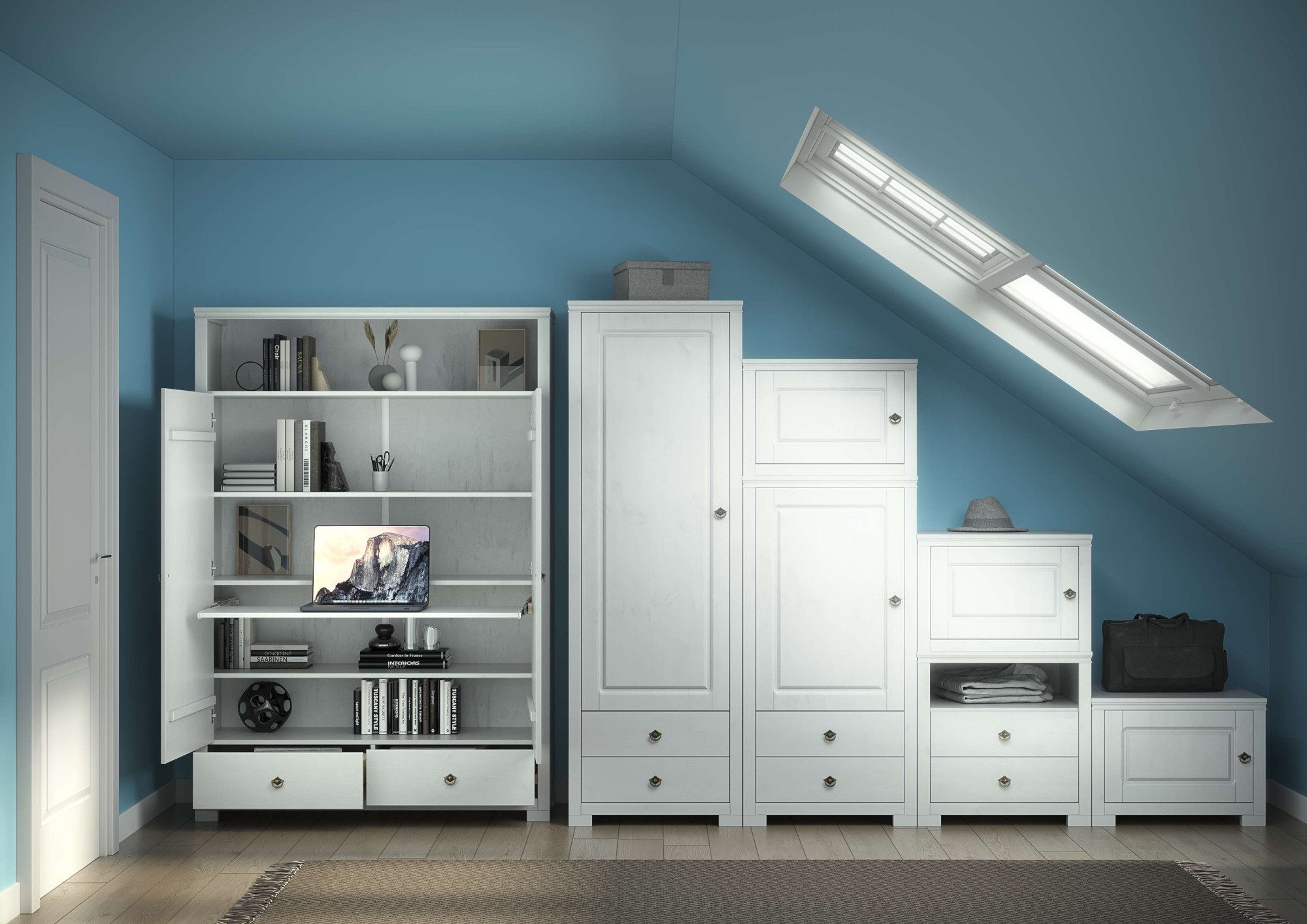 OTTO home Kleiderschrank Gotland, Schrankmodulsystem, einzeln oder mit der Serie kombinierbar massive Kiefer, variabel einsetzbar, auch für Dachschrägen