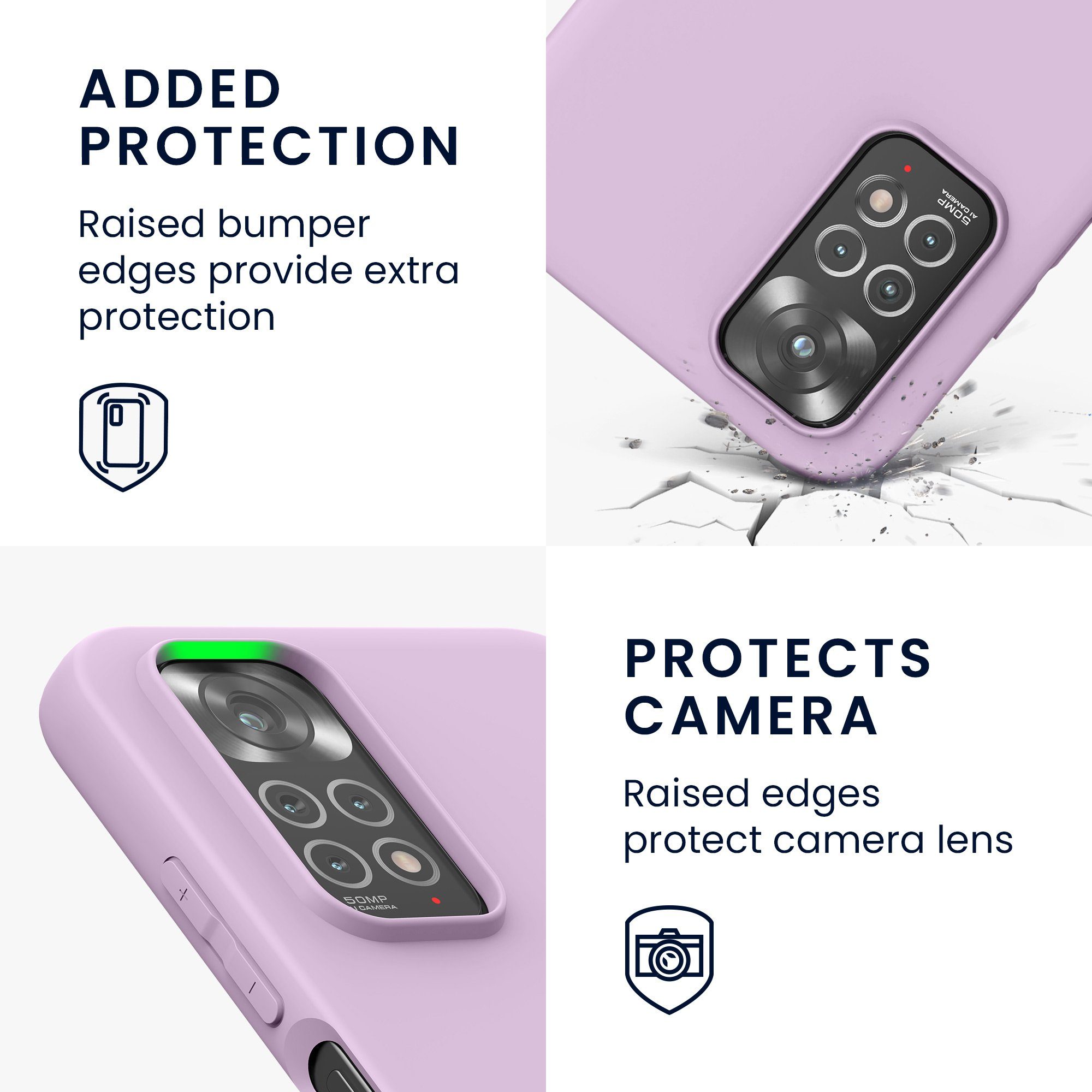 kwmobile Handyhülle Hülle für Xiaomi Redmi Note 11 / Note 11S, Hülle Silikon - Soft Handyhülle - Handy Case Cover