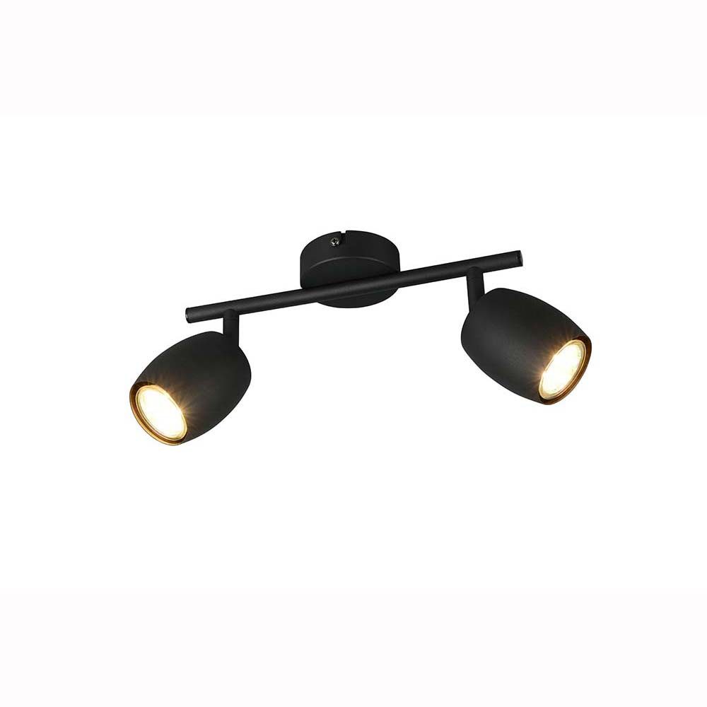 Reality Leuchten Deckenleuchte, Leuchtmittel nicht inklusive, Deckenleuchte Deckenlampe Wohnzimmerlampe schwarz GU10 2 flammig B