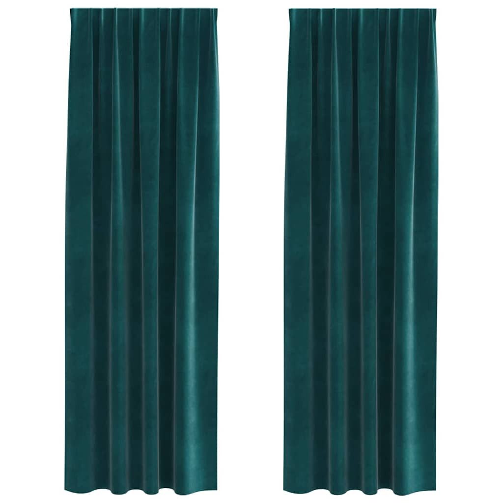 vidaXL Vorhang Vorhänge 2 stk. Dunkelgrün 140 x 245 cm Samt (2 St), Samt