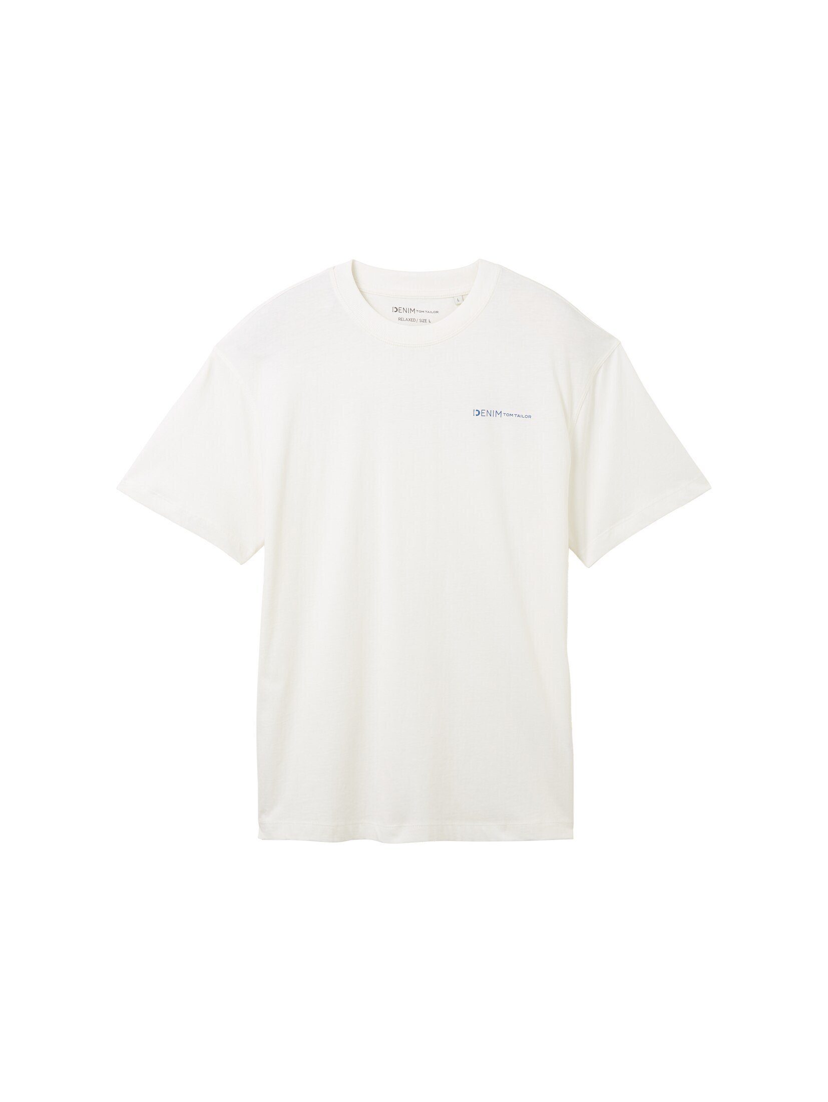 Wool Denim White mit TOM Bio-Baumwolle T-Shirt T-Shirt TAILOR