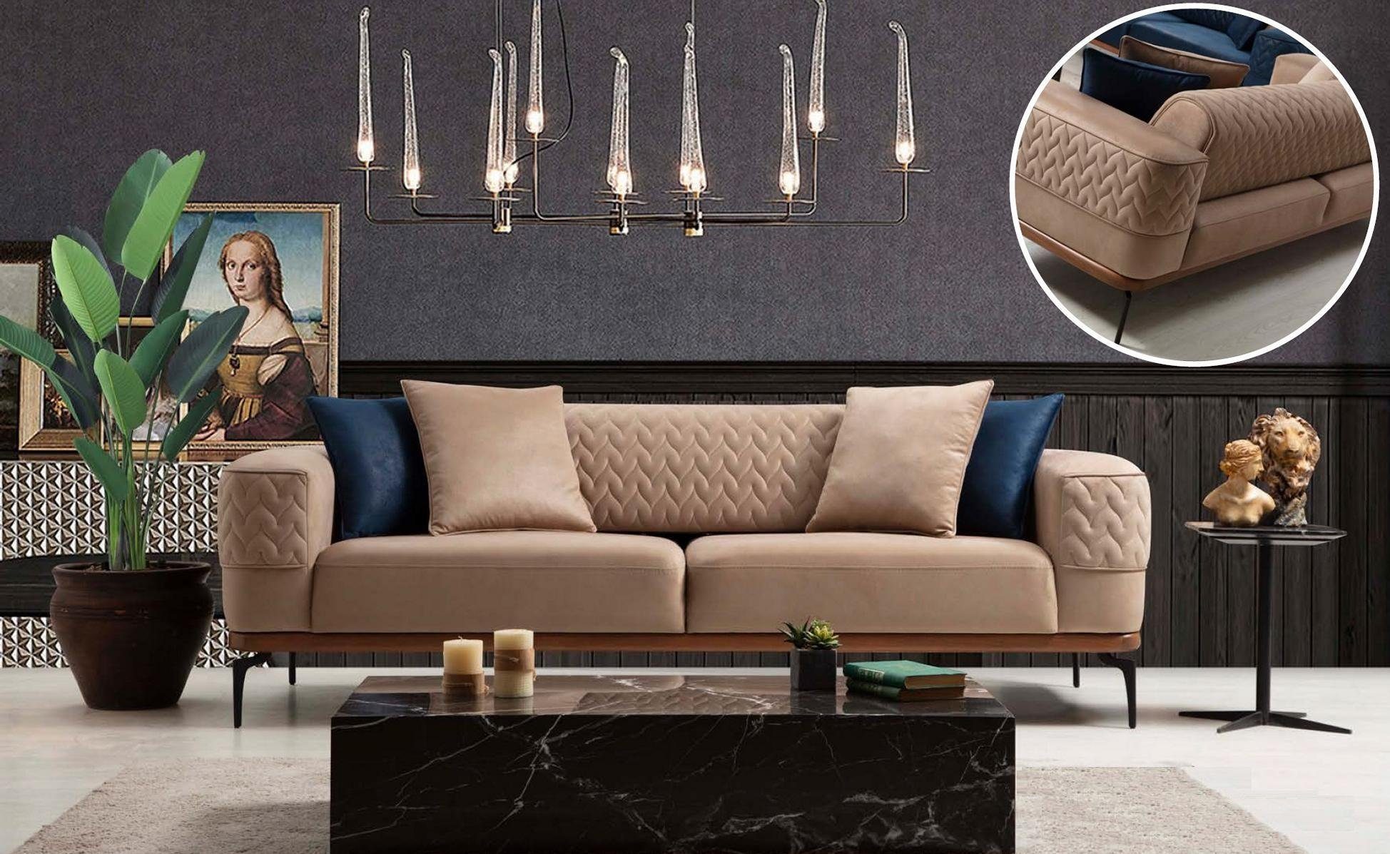 JVmoebel Sofa Luxus Sofa Made Neu, Design Couch Taupe Europe Moderne Dreisitzer in