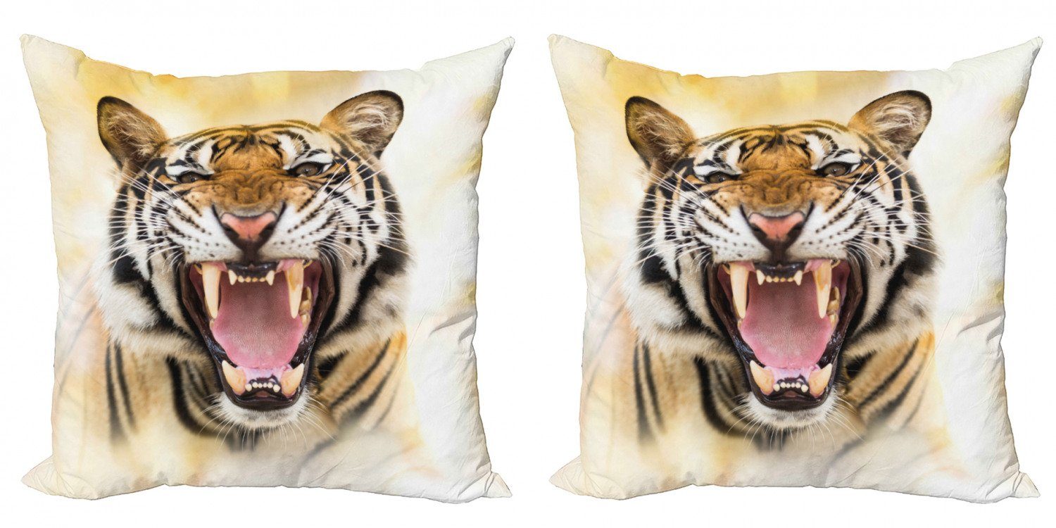 Kissenbezüge Modern Accent Doppelseitiger Digitaldruck, Abakuhaus (2 Stück), Tiger Junge Panthera Knurren