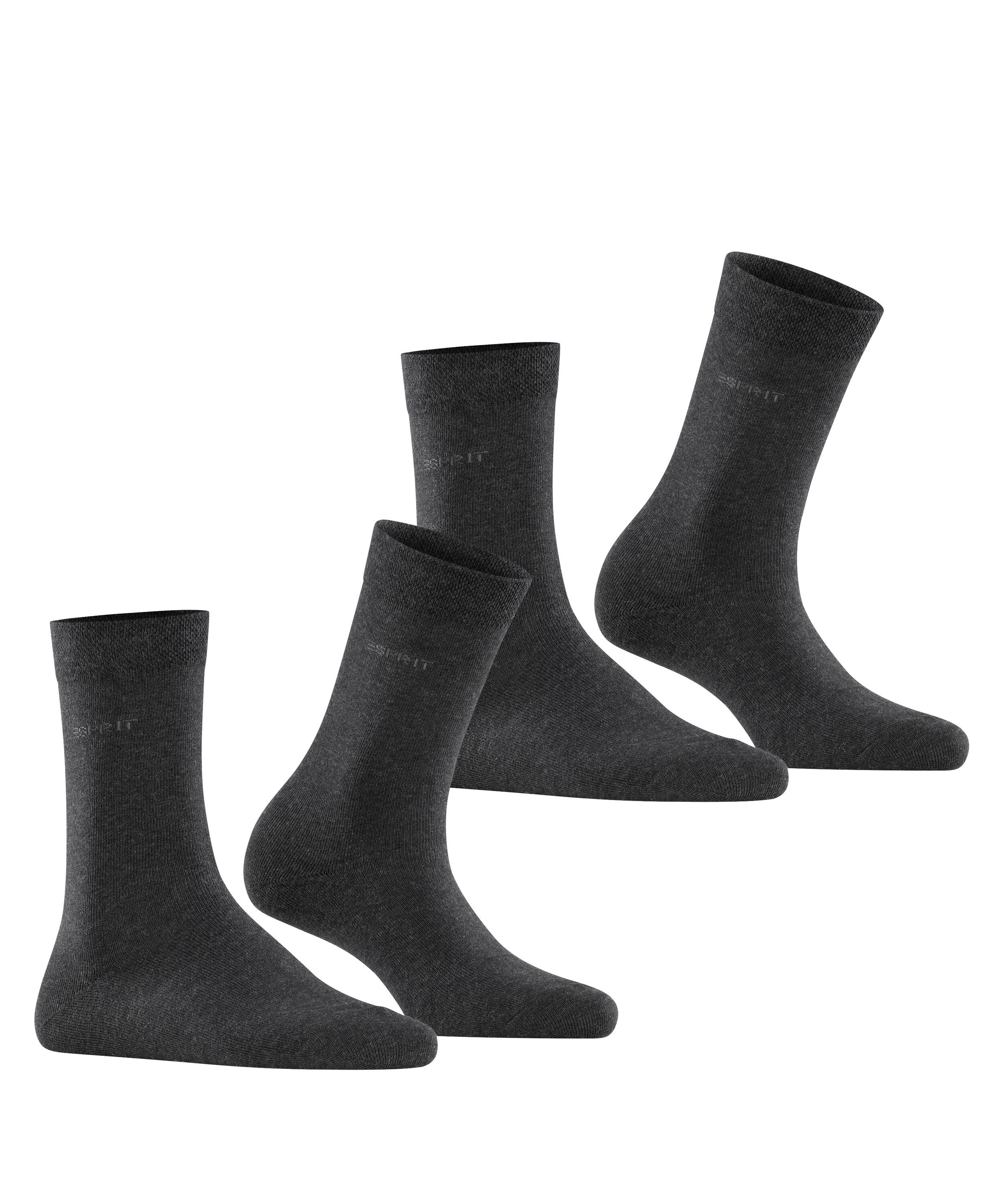 Esprit Socken Basic Easy (2-Paar, 2 Paar) ohne einschneidendes Bündchen, Basic-Socke, Uni-Strümpfe atmungsaktiv