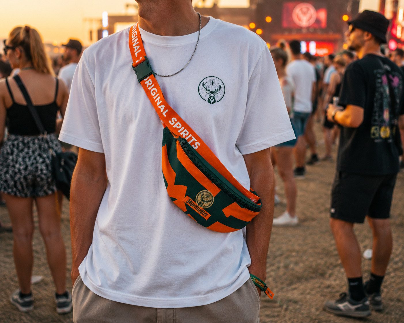 Jägermeister Umhängetasche Jägermeister Bauchtasche Umhängetasche Festival Bag - Orange Grün