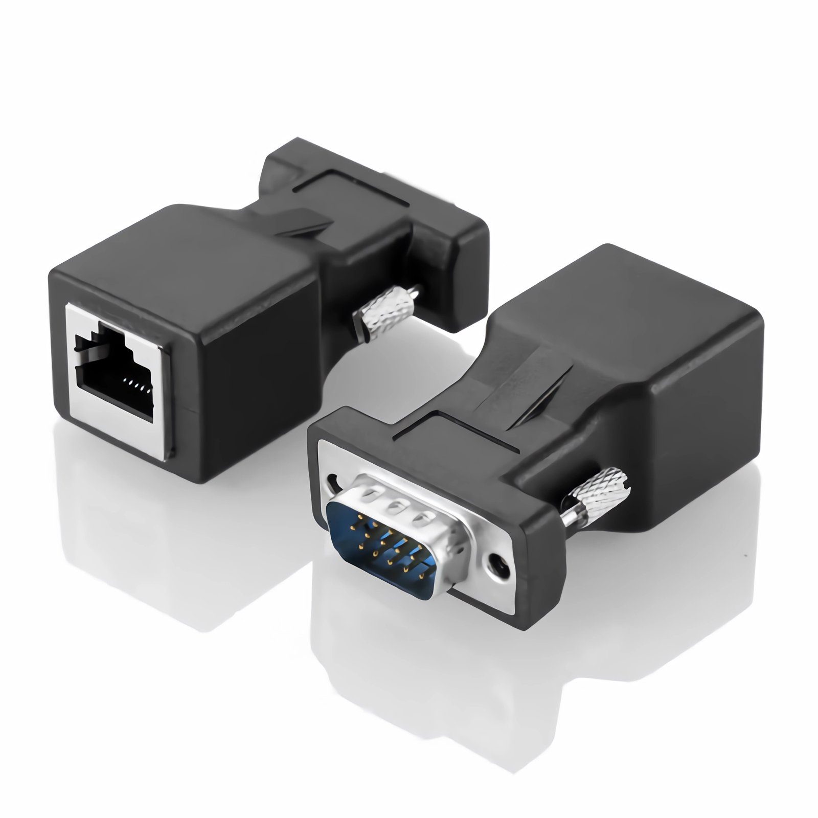 Bolwins J13 VGA Extender Ethernet Adapter 15pin Stecker/Buchse auf RJ45 Buchse Adapter VGA (D-Sub 15-polig), RJ45 zu VGA, RJ45 (CAT5), VGA-Signalverlängerung über CAT5