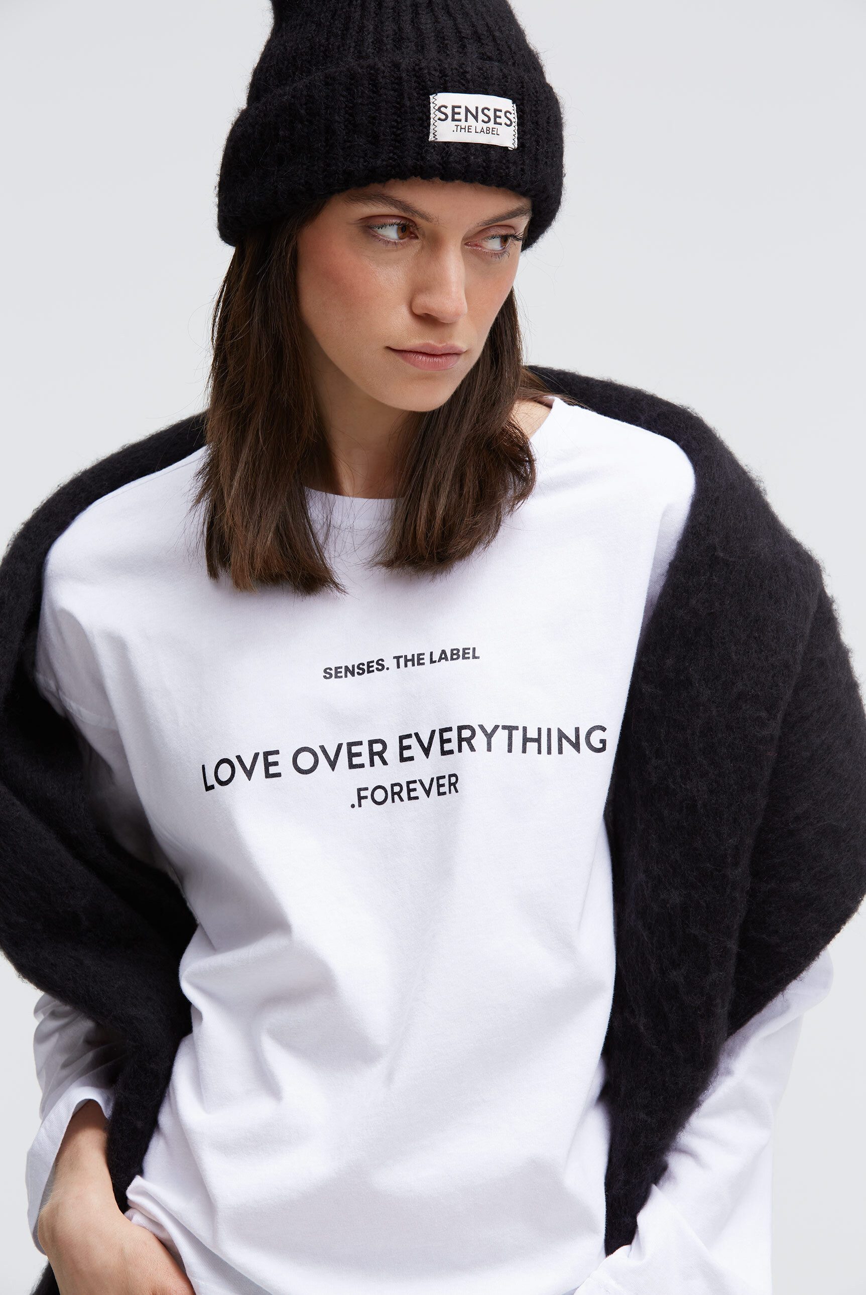 SENSES.THE LABEL Rundhalsshirt mit weiten Ärmeln