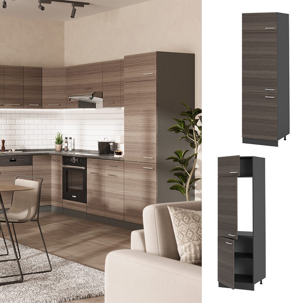 Vicco Kühlumbauschrank R-Line, Edelgrau/Anthrazit, 60 cm günstig online kaufen