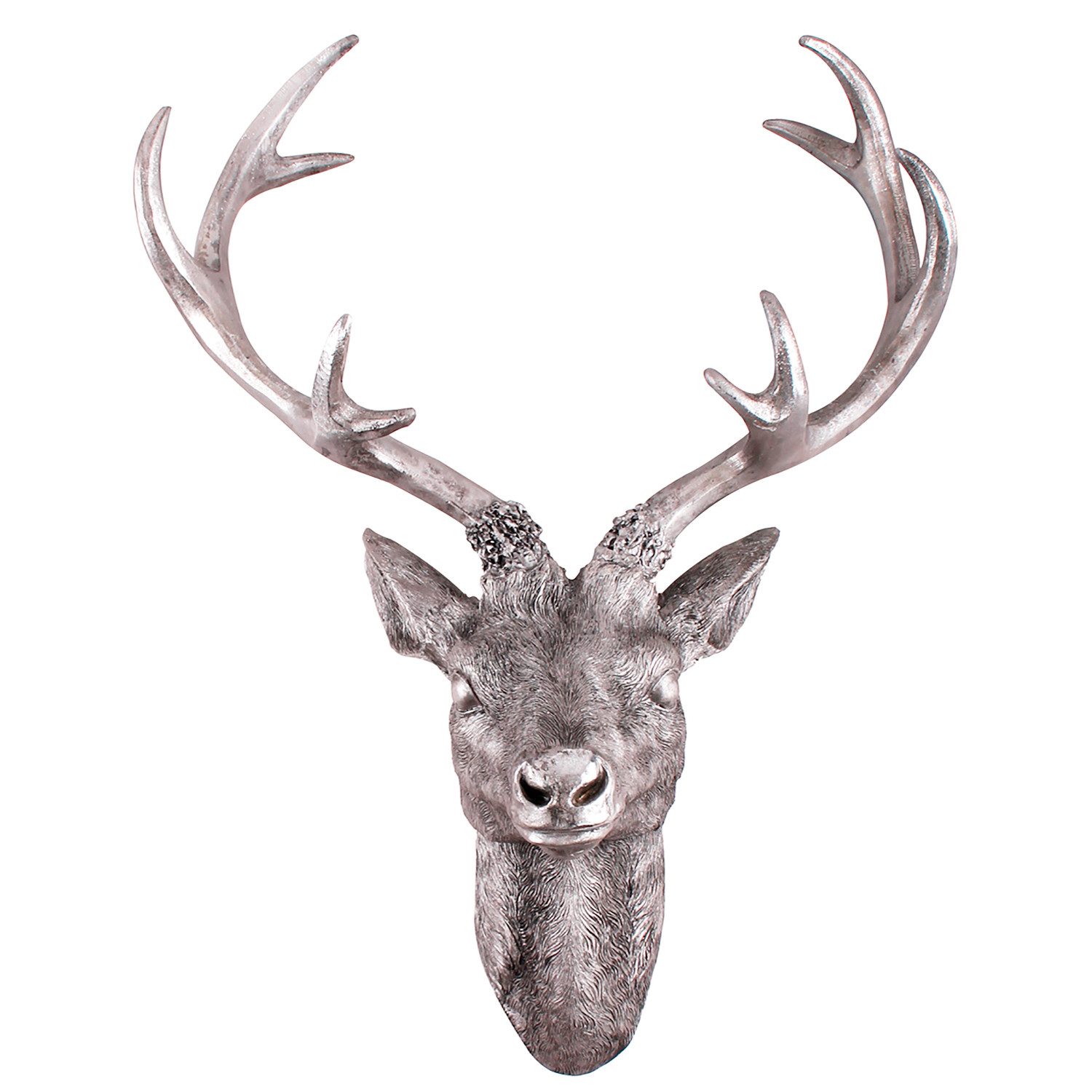 Mojawo Wanddekoobjekt XL Hirschgeweih Hirschkopf Geweih 10-Ender Silber Opt günstig online kaufen