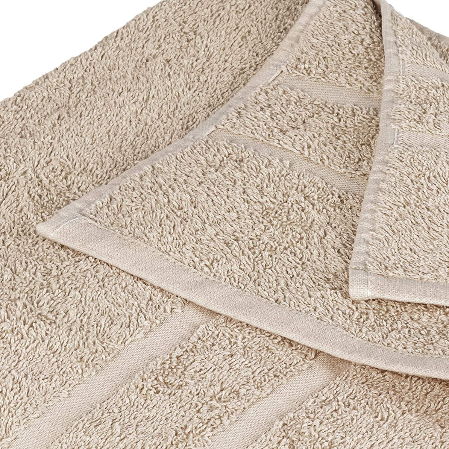 StickandShine Handtuch Frottee 100% Baumwolle in Sand Set 100% aus Premium Handtuch Baumwolle 500g/m² cm 2er 50x100 Frottee Stück), (2 500GSM