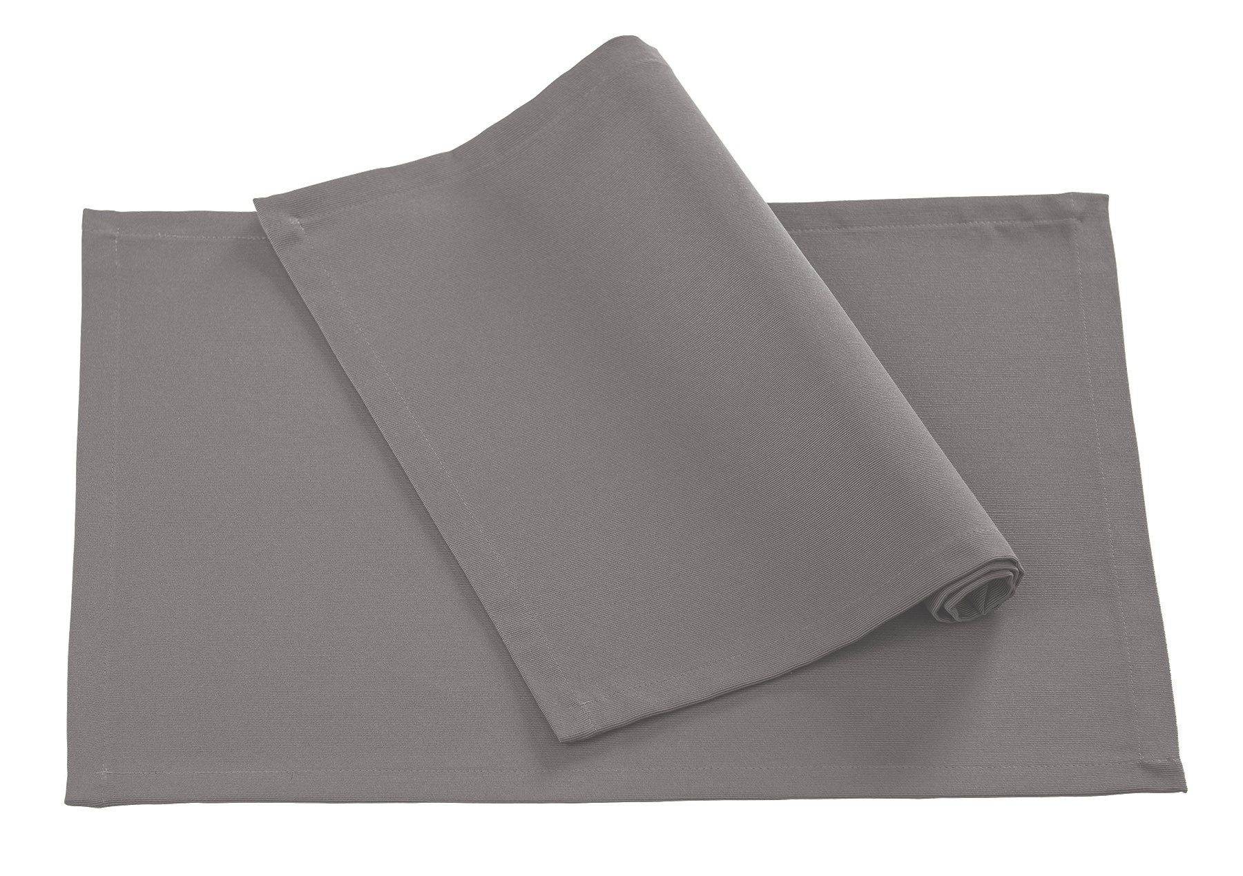 PICHLER Platzset Rips uni, gerippt Tischset 6er Set 50 x 35 cm COMO Rechteck grau, 2, (Spar-Set, 6-St., 6 Platzdecken), Platzset Tischset Esszimmer Küche
