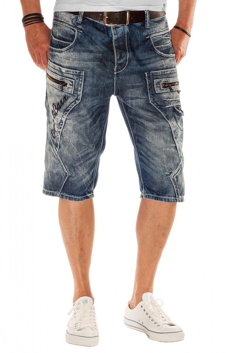 Cipo & Baxx Jeansshorts Dark Blue stone washed