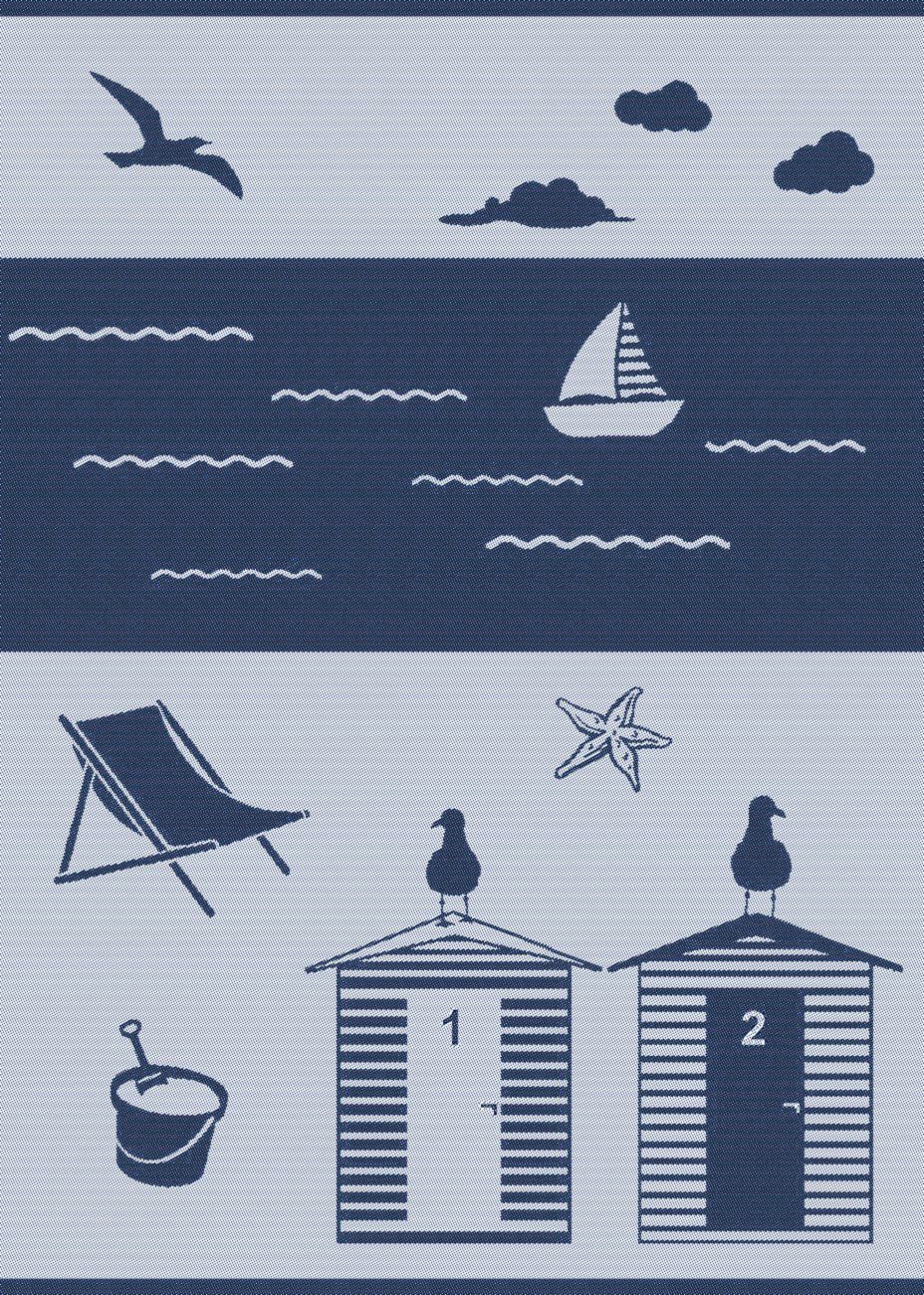 ROSS Geschirrtuch, maritim, Strandidylle mit Strandhäusern günstig online kaufen