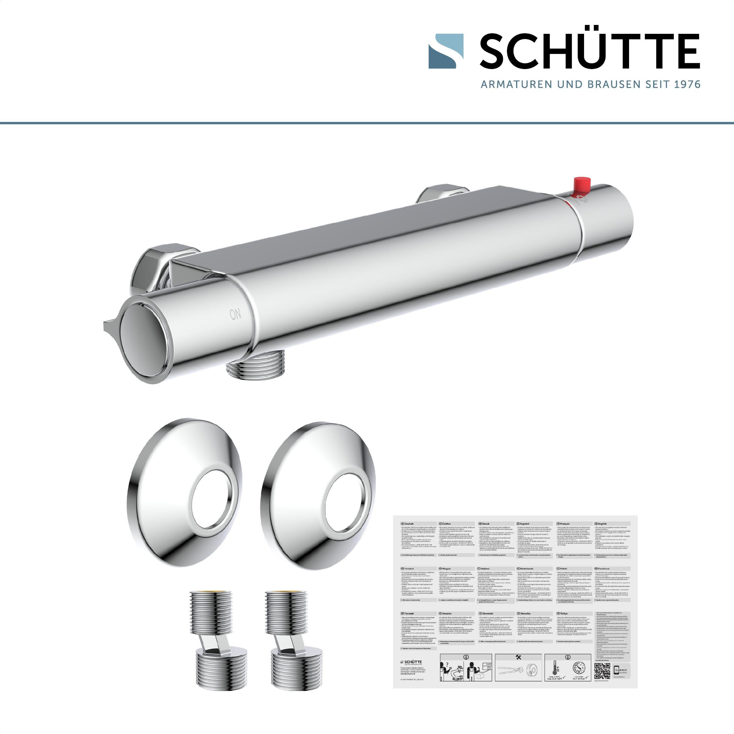 Schütte Duscharmatur Vigo mit Thermostat, Mischbatterie Dusche, Duschthermostat in Chrom