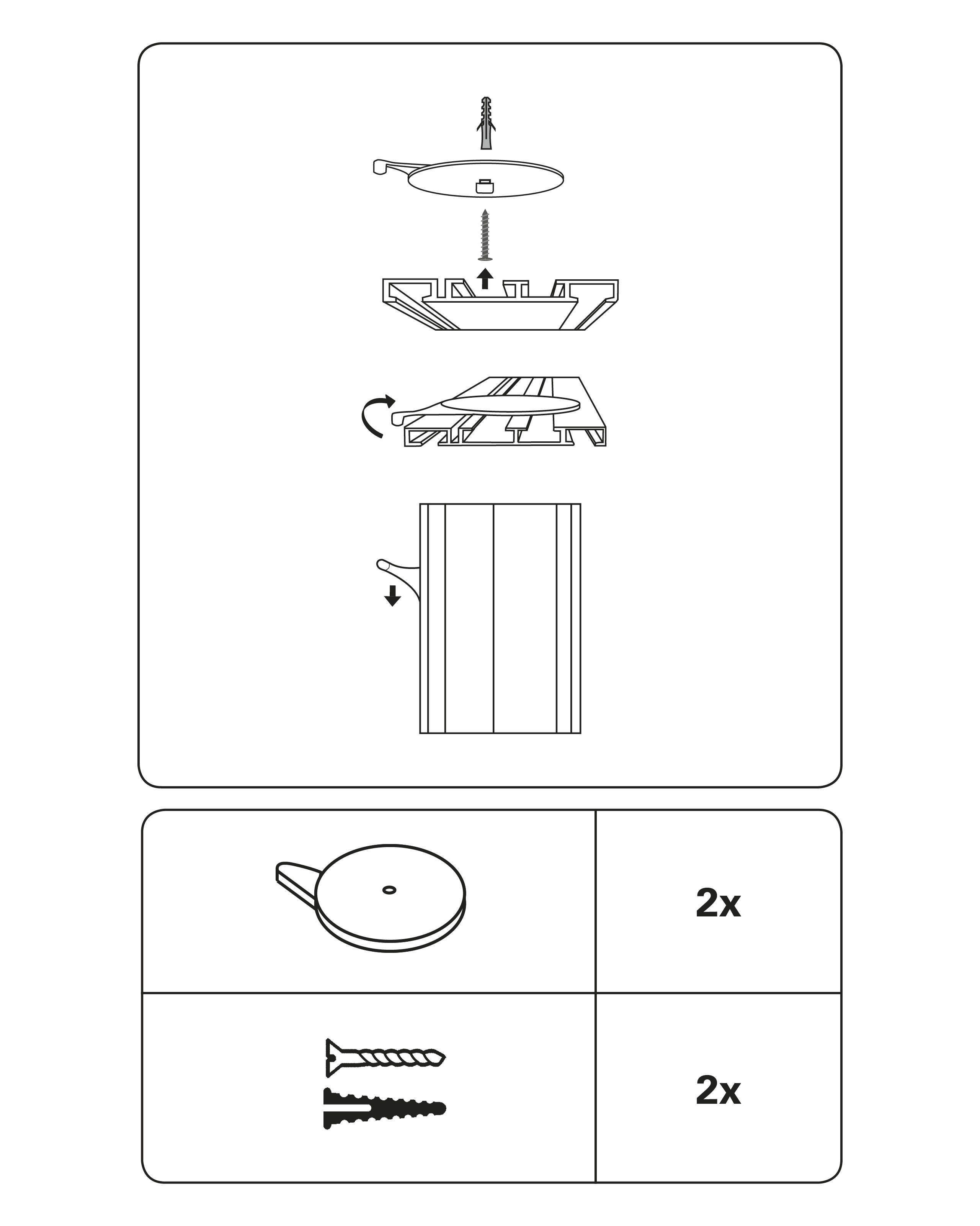 Schienensystem Gardinia Deckenträger für Aluminium-Vorhangschiene, GARDINIA, standard