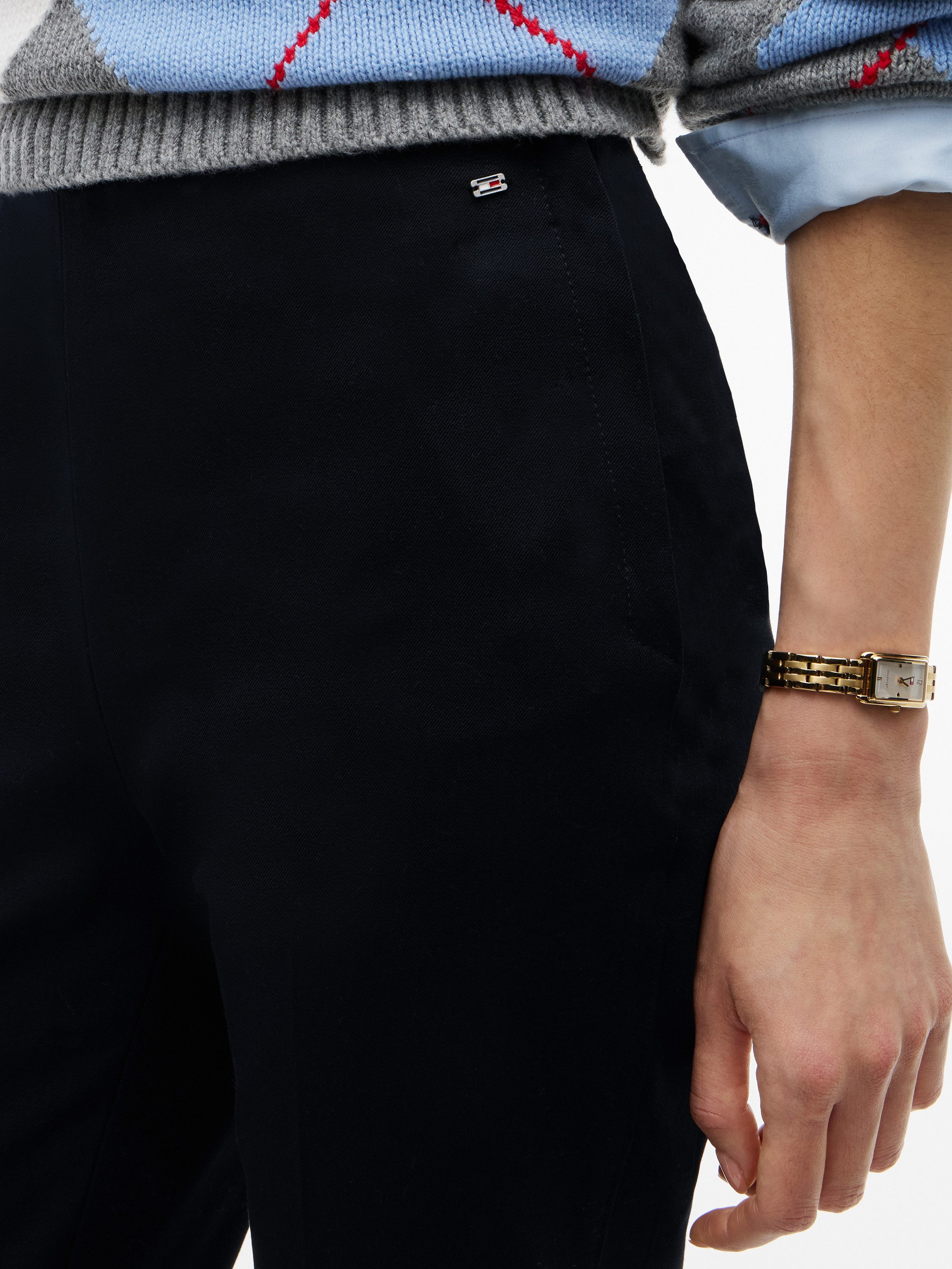 Tommy Hilfiger Anzughose GABARDINE ZIP SLIM PANT Baumwollmischung, slim fit