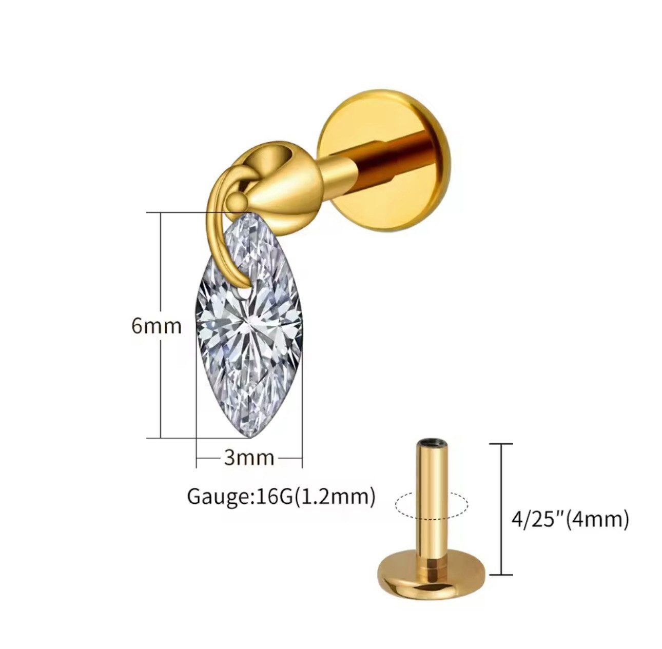 Karisma Schmuck Nasenpiercing Titan G23 Helix/Tragus günstig online kaufen