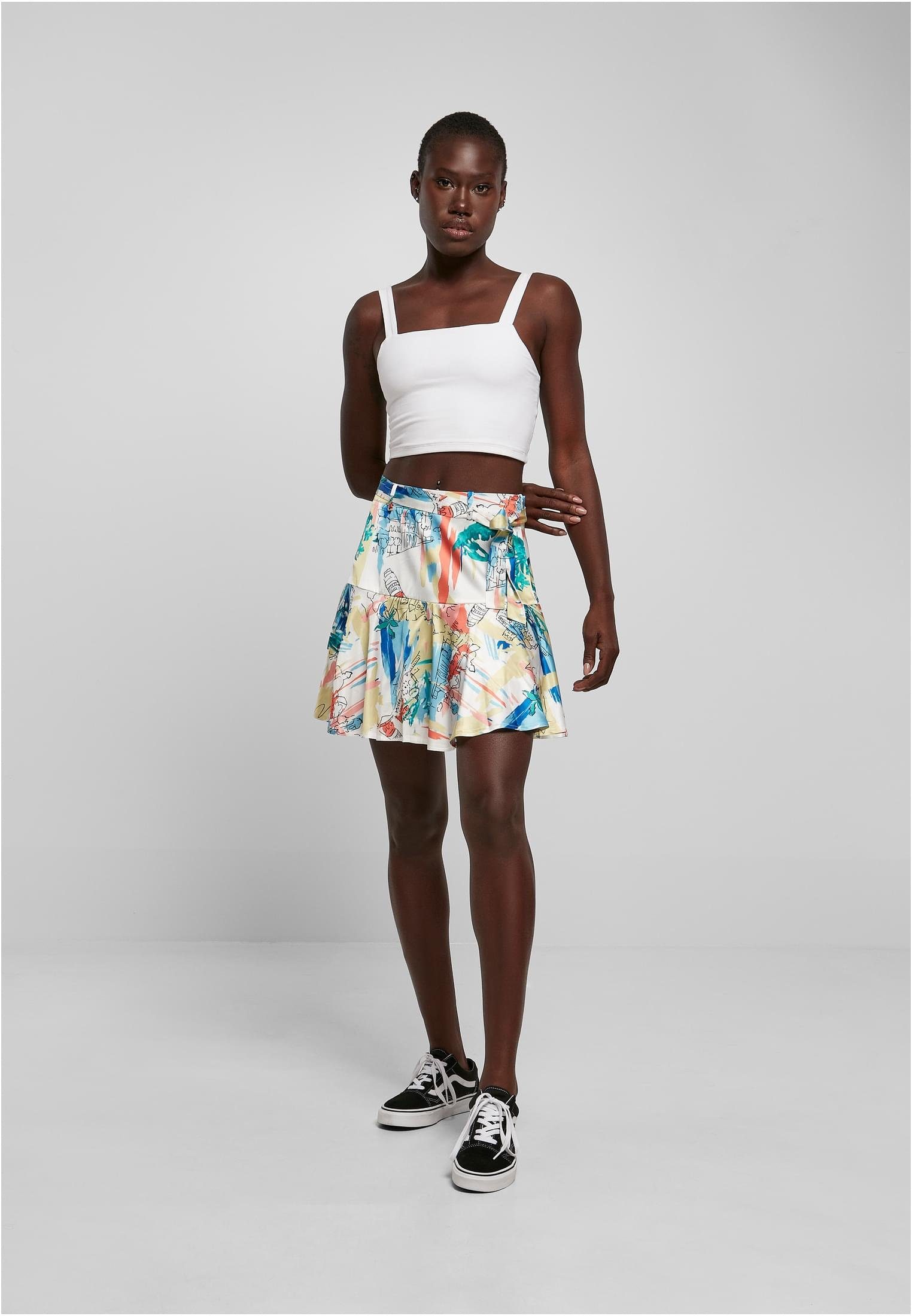 AOP Damen URBAN Jerseyrock Skirt (1-tlg) Satin Ladies CLASSICS Mini