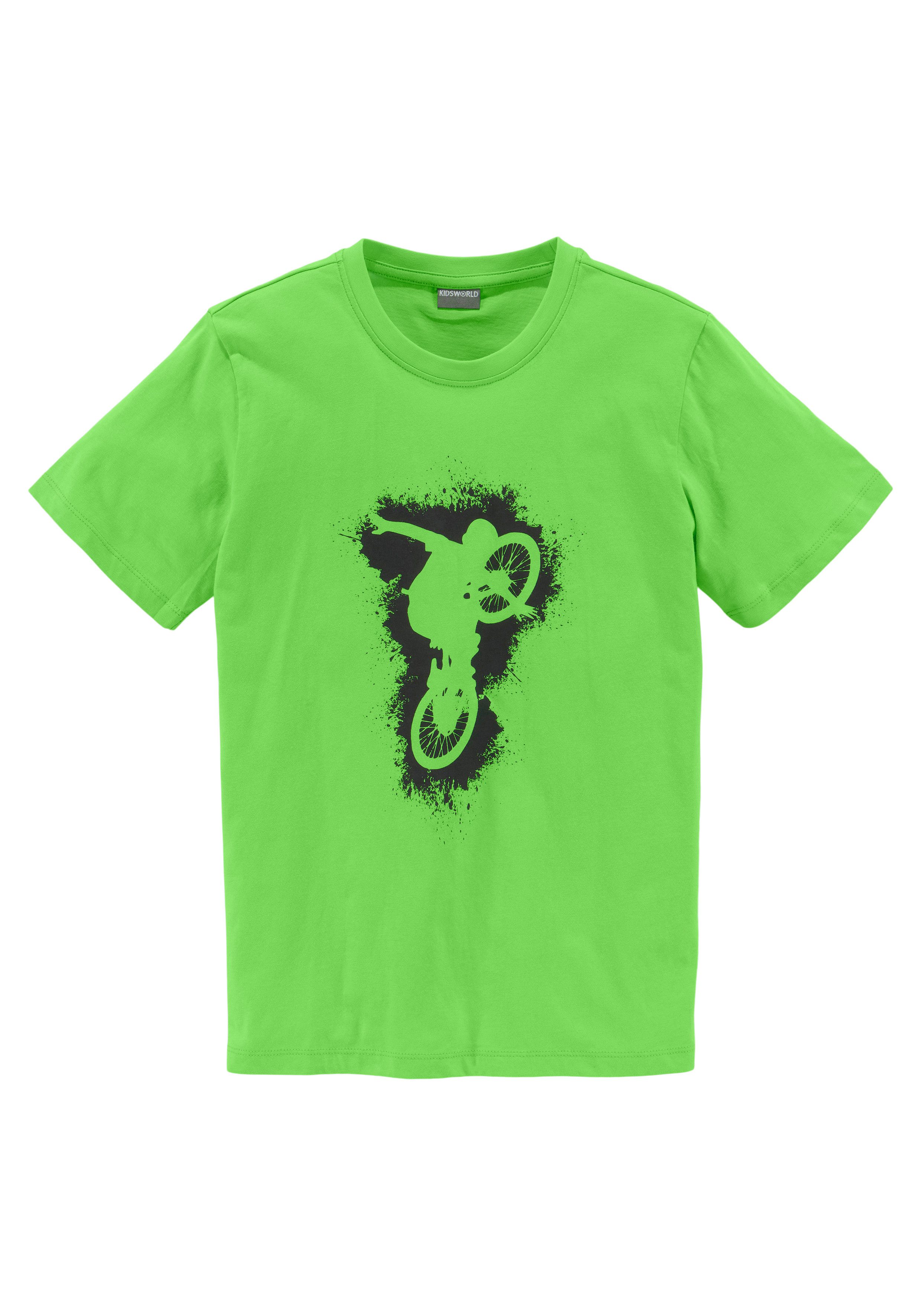 KIDSWORLD T-Shirt Biker - Druck Kurzarm, Basic-Passform, mit stylischem Druck, Rundhalsausschnitt