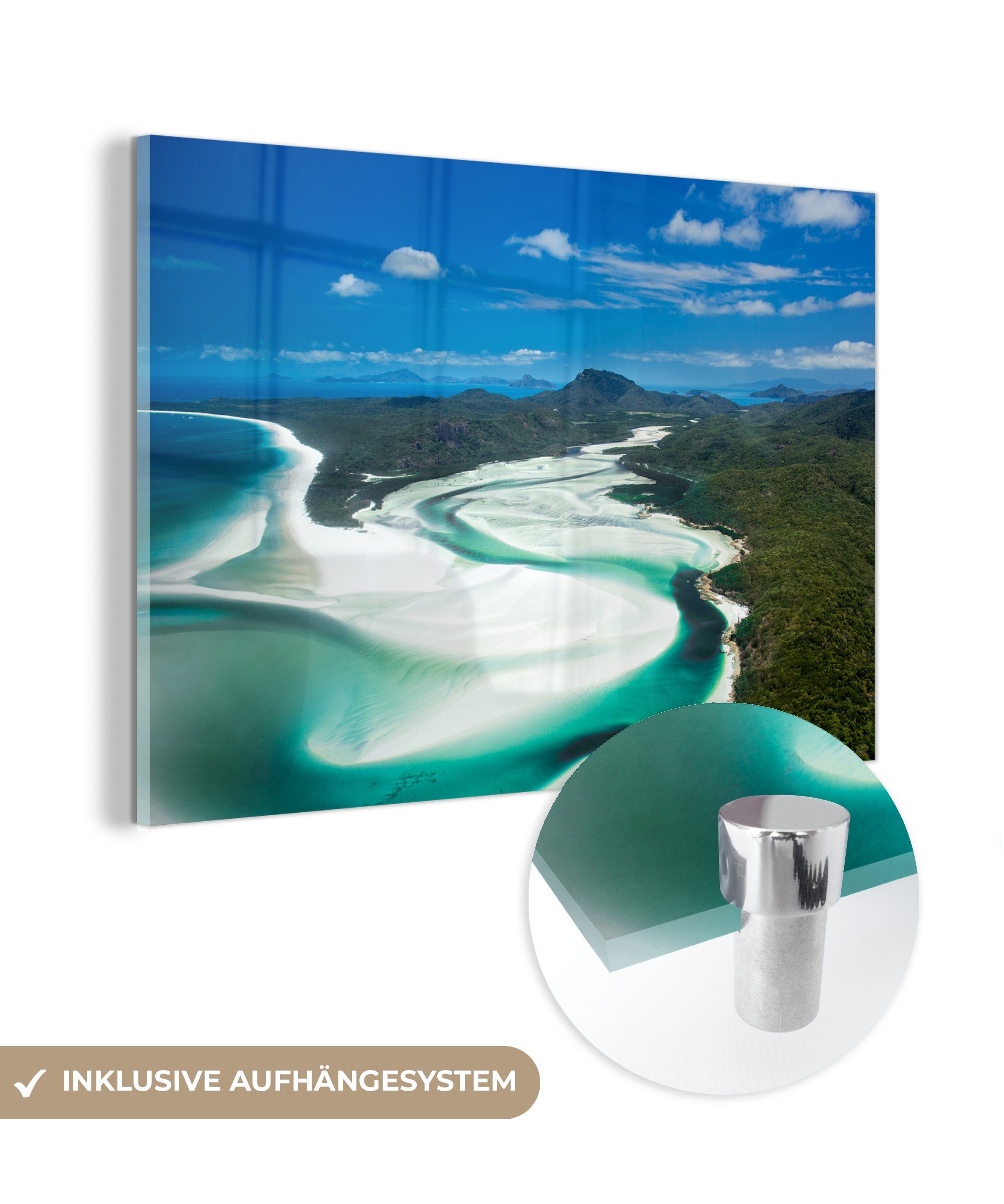 MuchoWow Acrylglasbild Süßwasserfluss am Rande der Whitsunday Islands, (1 St), Acrylglasbilder Wohnzimmer & Schlafzimmer