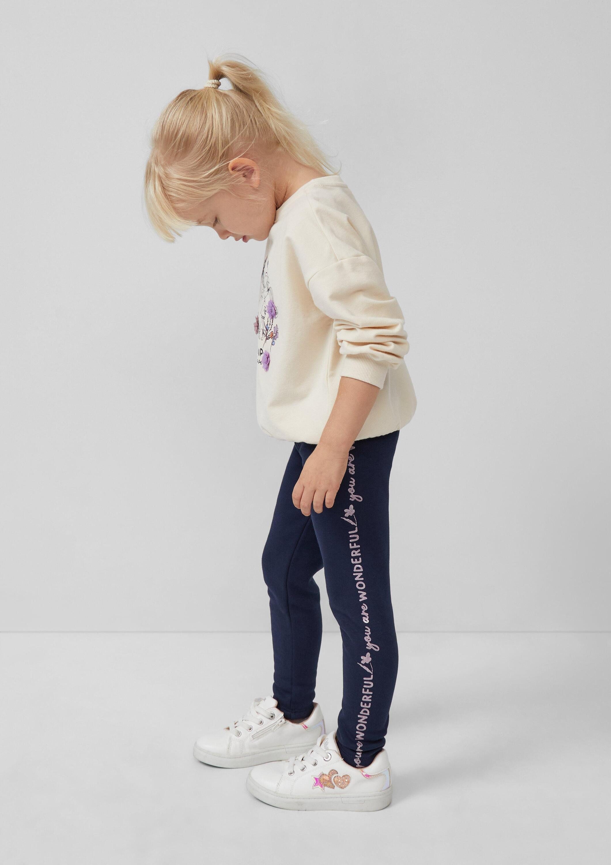 s.Oliver Leggings Leggings Kuschelige Thermofleece-Leggings mit Glitzerprint