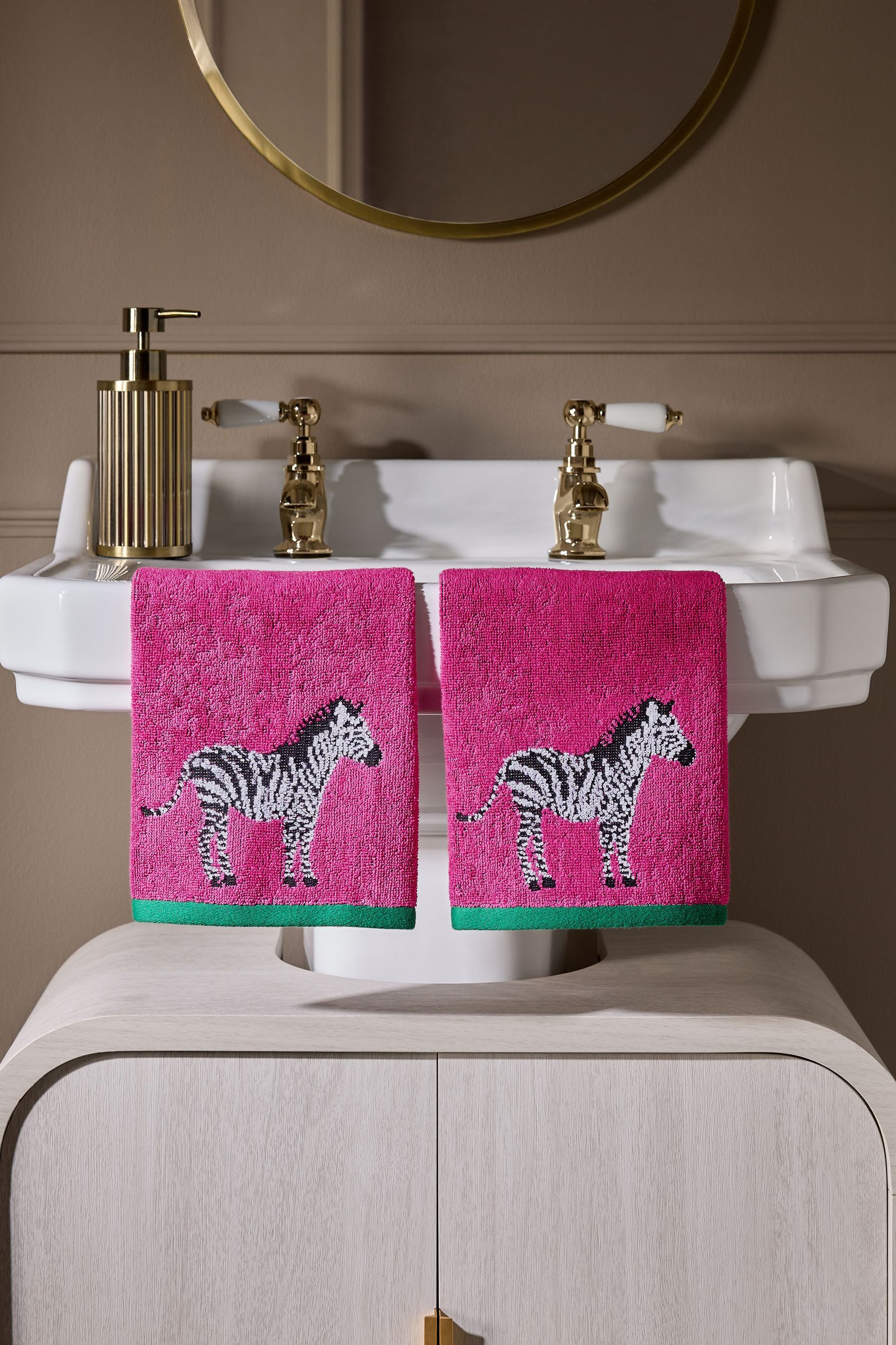 Next Handtuch Zebra-Gesichtswaschlappen aus Baumwolle, 2er-Pack, (2-St)
