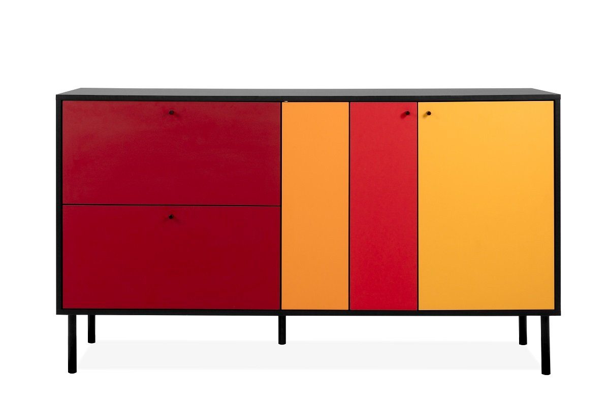 Finori Sideboard Sideboard Kommode Lucca, schwarz / Multicolor