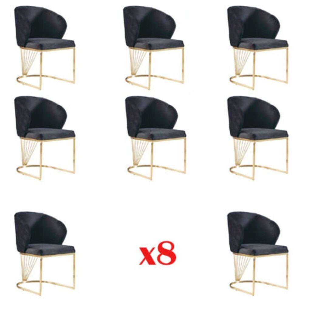 JVmoebel Loungesessel, Set 8x Stuhl Gruppe Lehnstuhl Polster Stühle Gastro Esszimmer Stoff | Loungesessel