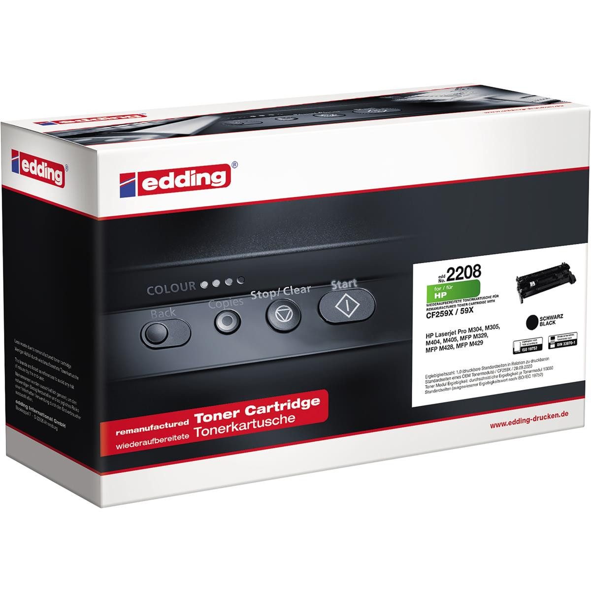 edding Tonerkartusche edding EDD-2208 schwarz Toner kompatibel zu HP 59X (CF259X)
