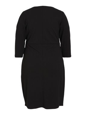 Vila Shirtkleid Elegantes Wickelkleid Kurzes Blusen Dress für kurvige Frauen VIMIKAN (kurz) 7012 in Schwarz