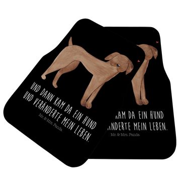 Fußmatte Hund Dogge - Schwarz - Geschenk, Hundeliebe, Deutsche Dogge, Herz, Sc, Mr. & Mrs. Panda, Höhe: 0.5 mm