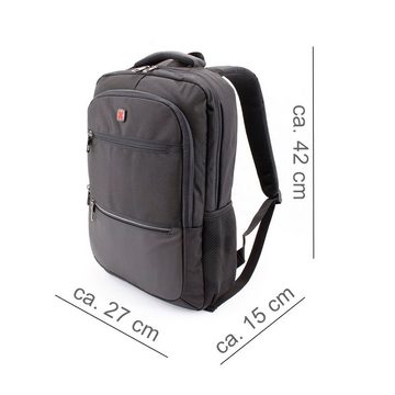 SHG Freizeitrucksack Schulrucksack Sportrucksack Laptoprucksack (schwarz), Cityrucksack Backpack Notebook_Rucksack 15,6"