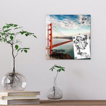 DEQORI Magnettafel 'Golden Gate Bridge', Whiteboard Pinnwand beschreibbar