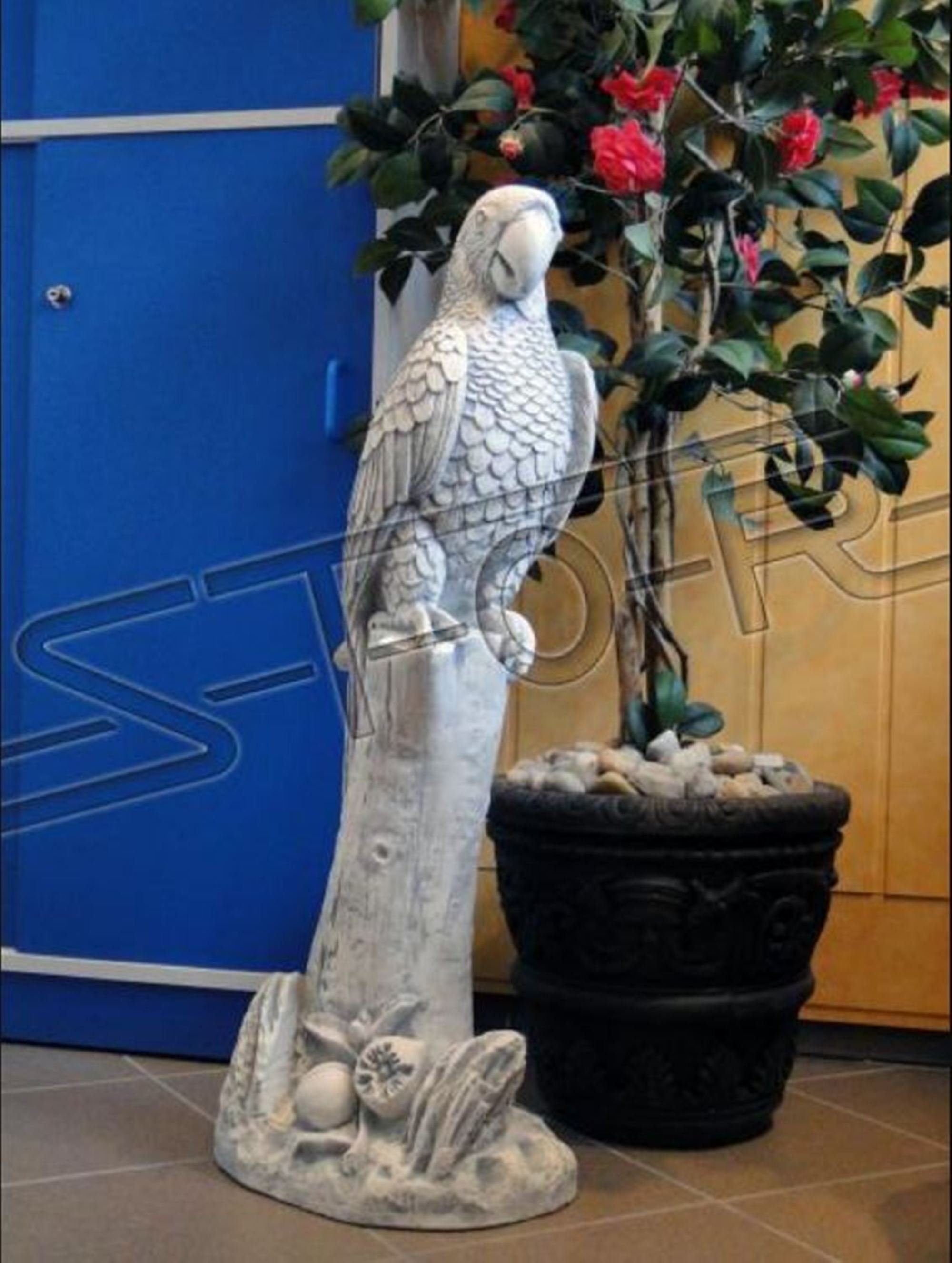 JVmoebel Skulptur Garten Stein Figur Terrasse Papagei Figuren Statue Deko Dekoration