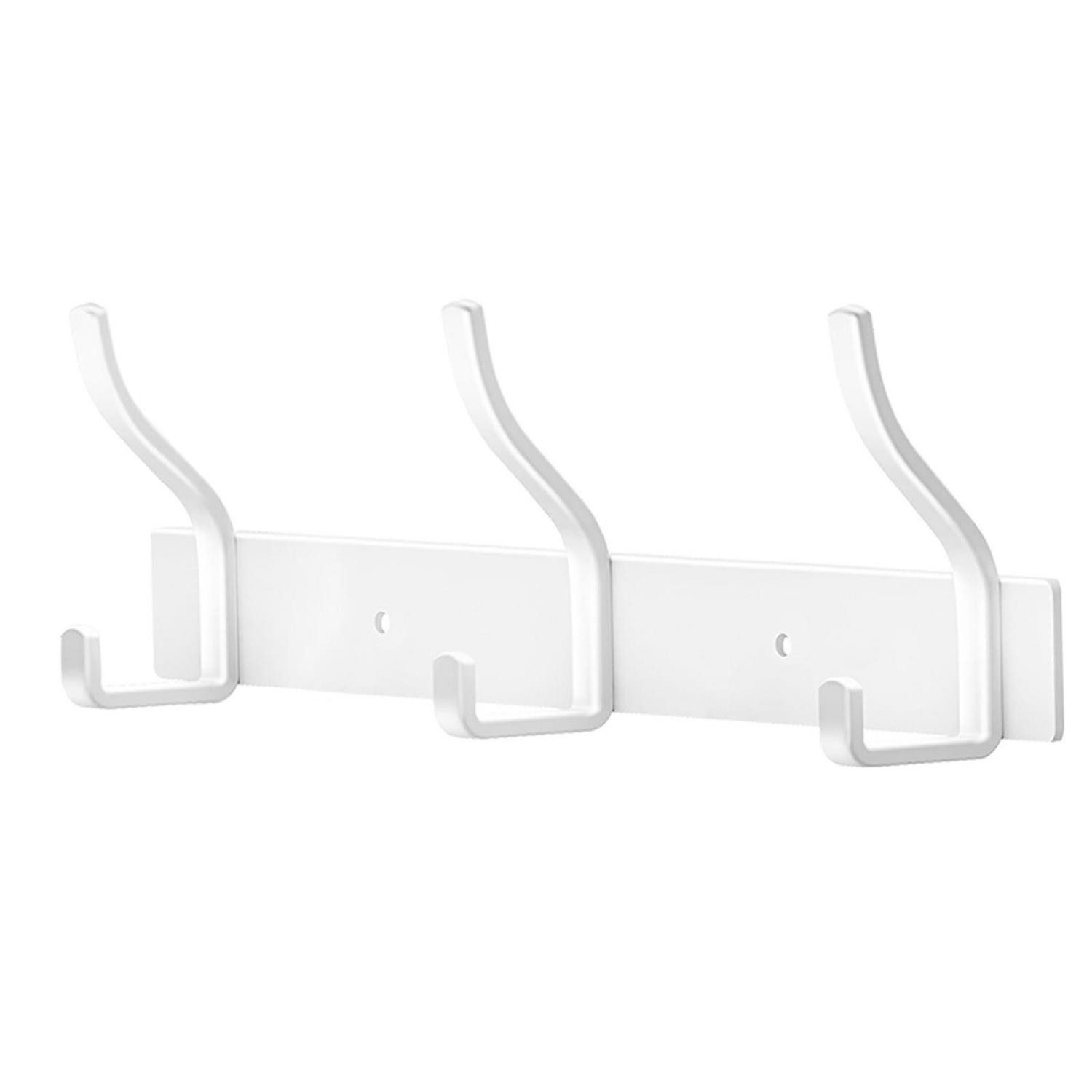 LuxusKollektion Wandhaken Garderobenhaken Edelstahl Weiß 3 Haken, (1-St)