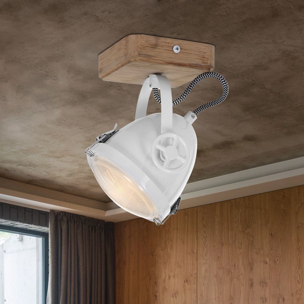 Warmweiß, etc-shop Leuchtmittel Strahler- Holz Deckenspot, Deckenlampe inklusive, Strahler Spot LED Deckenleuchte schwenkbar