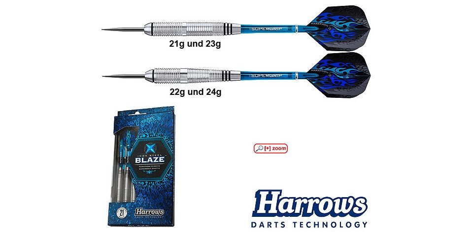 HARROWS DARTS Dartpfeil HARROWS BLAZE STEEL 23g