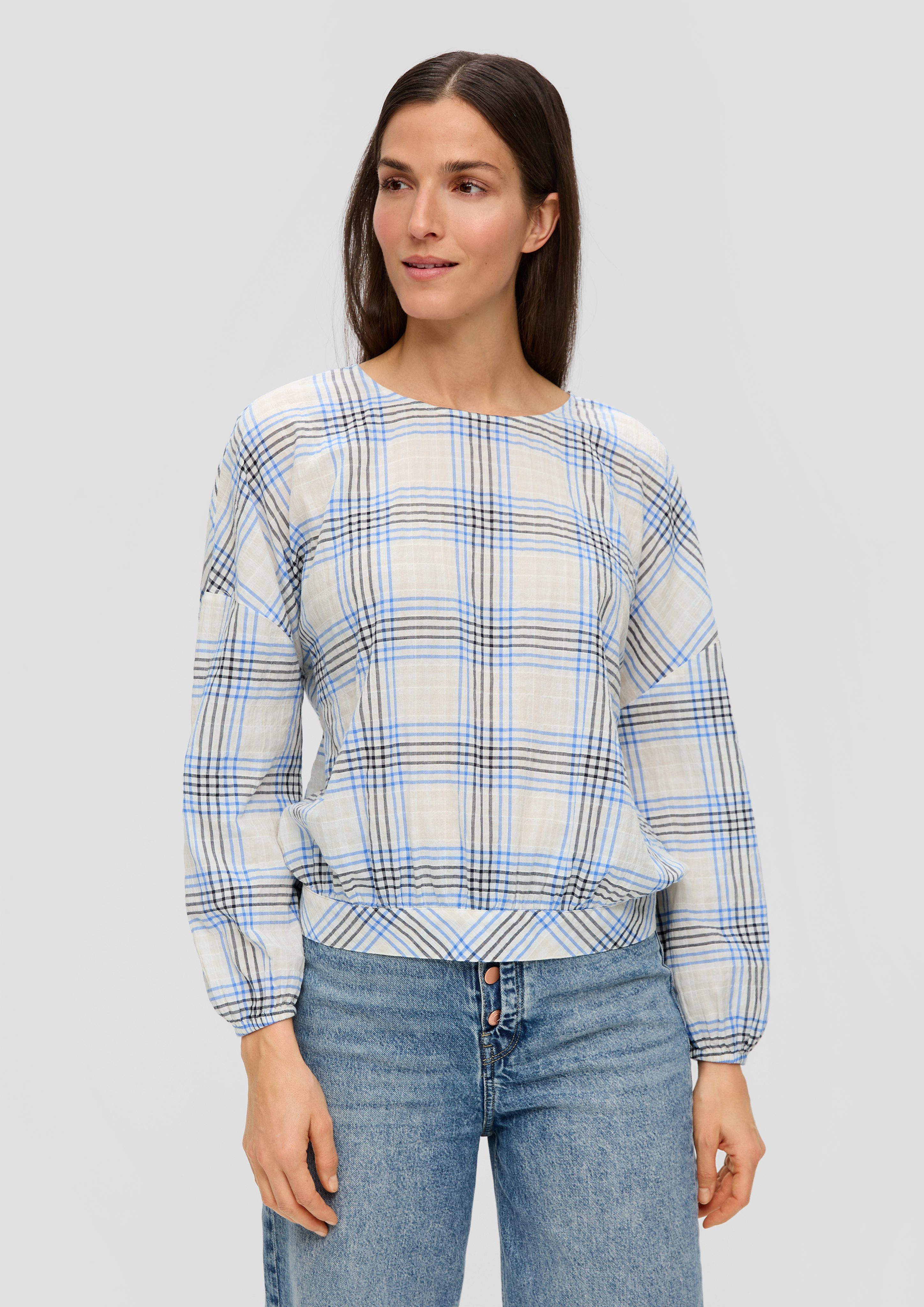 Langarmbluse Bluse mit All-over-Print