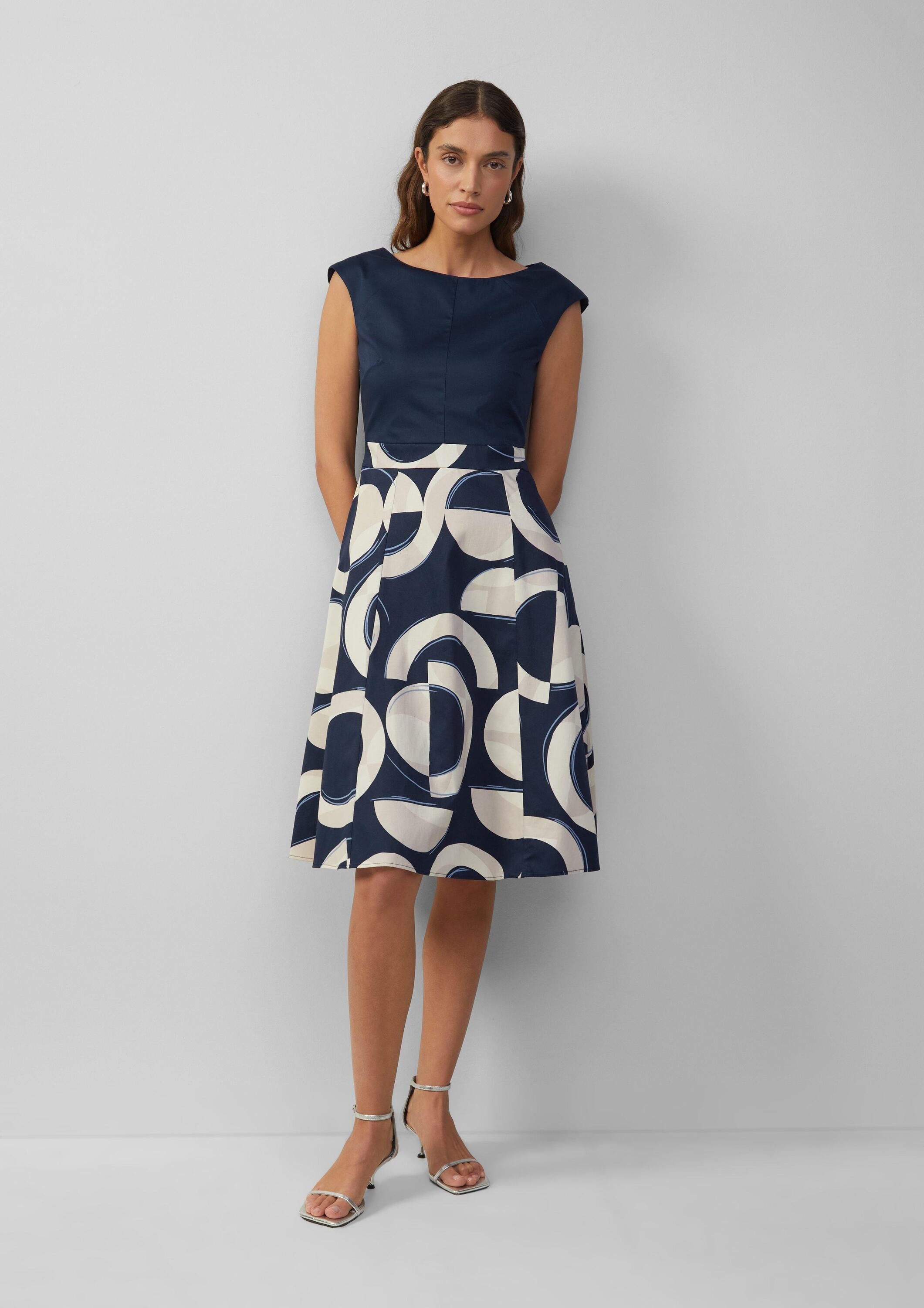 s.Oliver Minikleid Kleid Ausgestelltes Etuikleid aus Baumwollmix günstig online kaufen