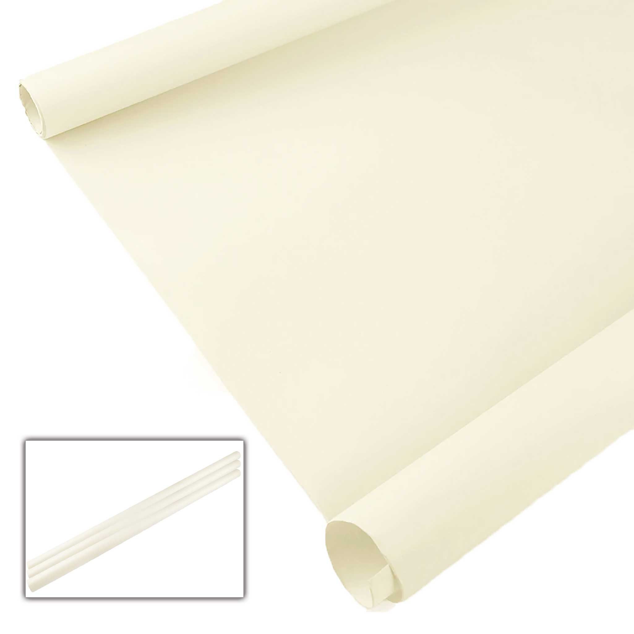maDDma Geschenkpapier Geschenkpapier uni matt 3 Rollen Dekopapier Verpackungspapier, creme