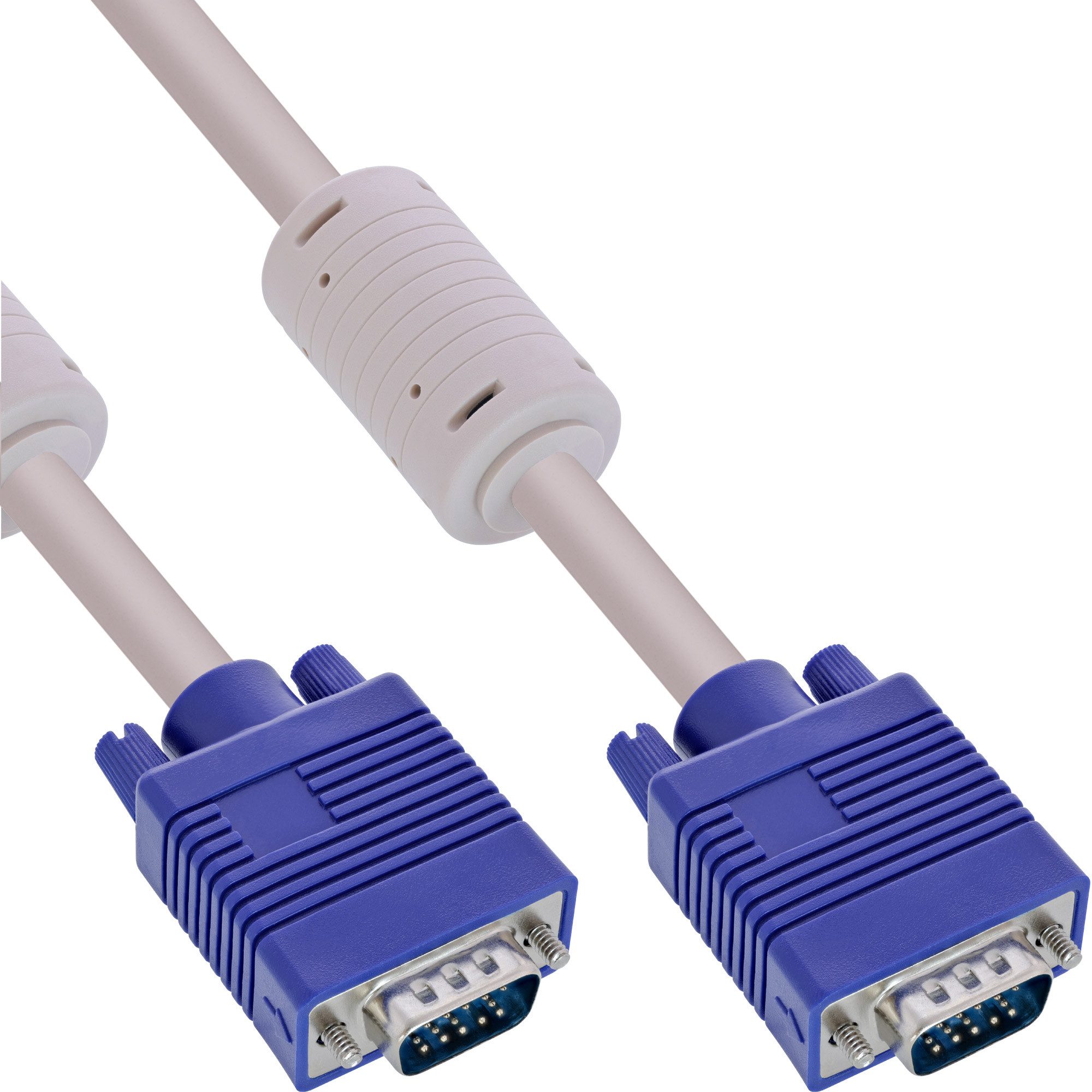 InLine® S-VGA Kabel, 15pol HD Stecker / Stecker, grau, 0,5m Computer-Kabel