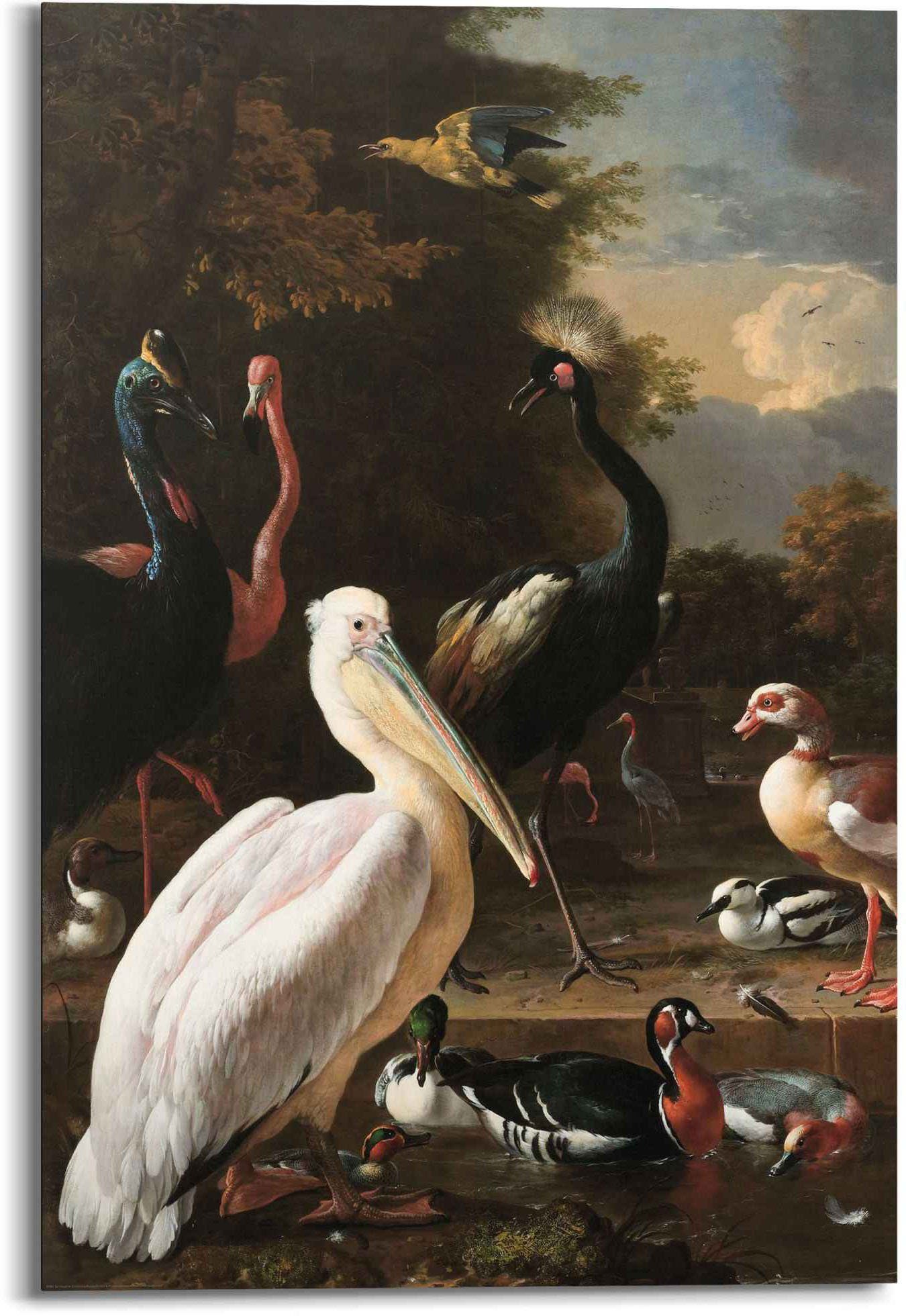 Reinders! Wandbild »Wandbild Melchior d'Hondecoeter Malergilde - Die schwimmende Feder - Vögel - Teich«, Menschen (1 Stück)-Otto
