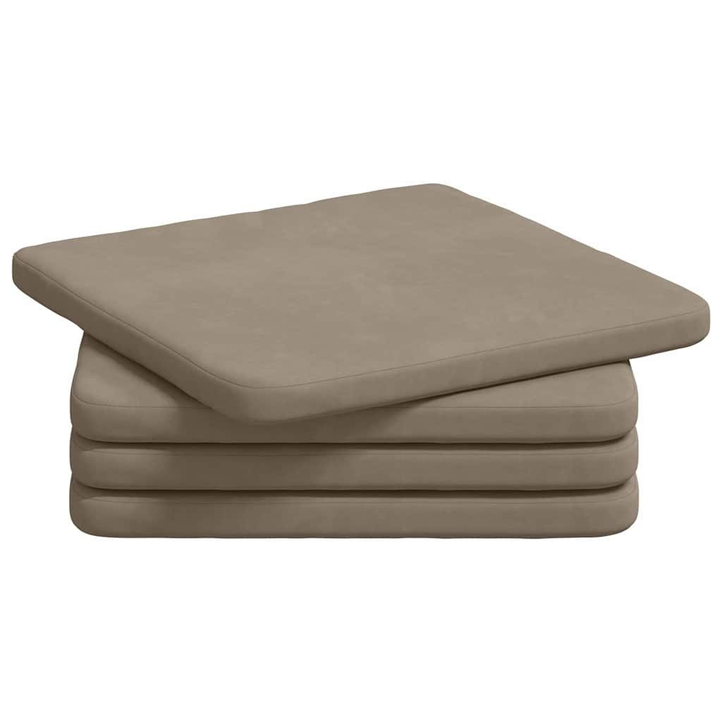 vidaXL Sitzauflage Sitzkissen 4 pcs Taupe 40 x 40 x 3 cm Mikrofaserstoff, ( günstig online kaufen